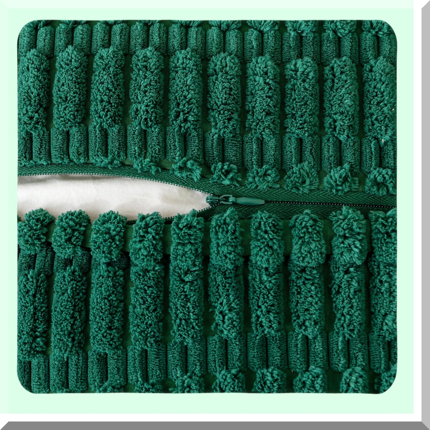 Striped Boho Corduroy Pillow Covers - Set of 2 | Soft Decorative Cushion Cases for Couch, Sofa, Bed | Modern Spring Home Decor - 16x16 Inch