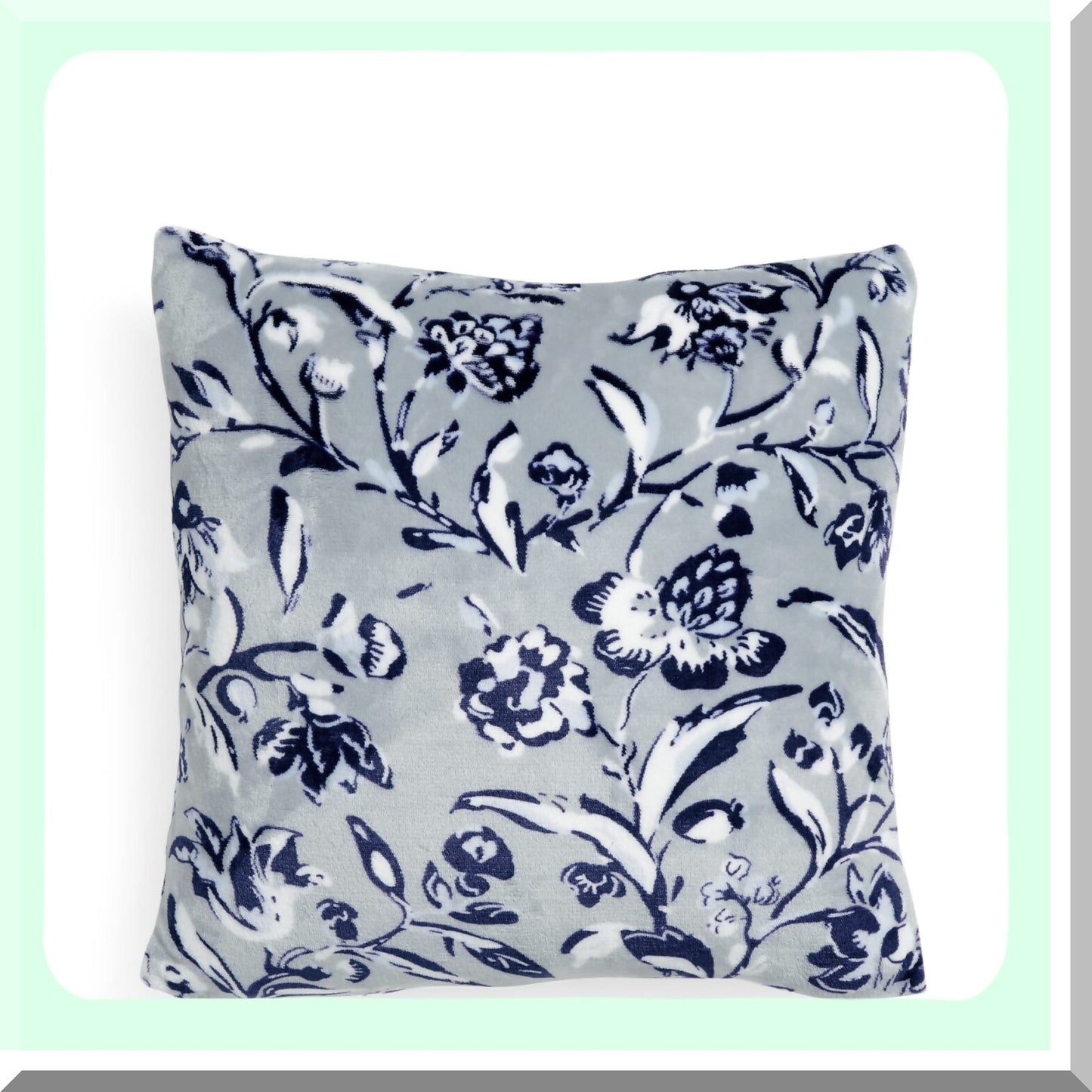 Gray Floral Bliss Throw Pillow - Hypoallergenic Insert, Women's Decorative Accent, Perennials Fabric, One Size - Home Decor Accessory