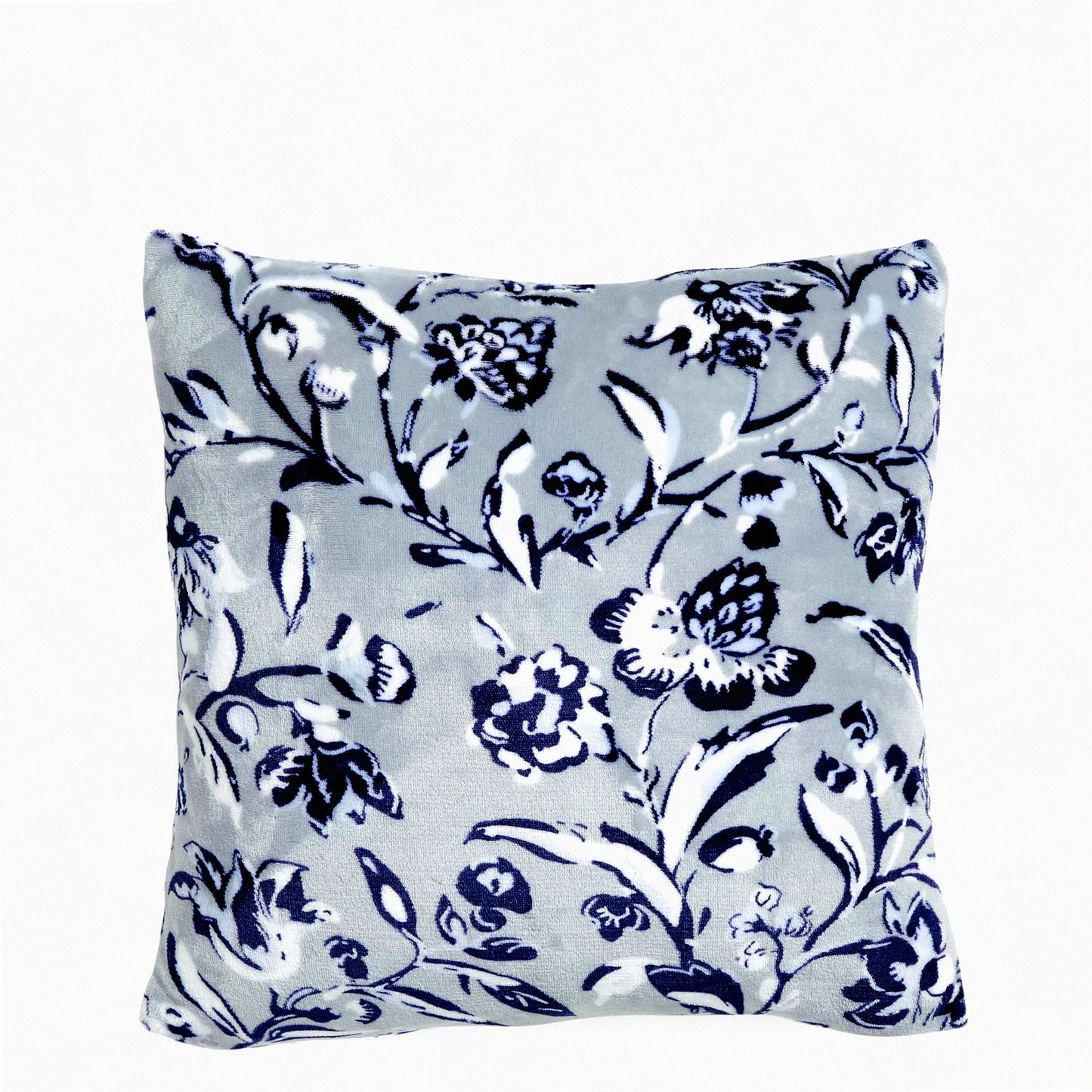 Gray Floral Bliss Throw Pillow - Hypoallergenic Insert, Women's Decorative Accent, Perennials Fabric, One Size - Home Decor Accessory