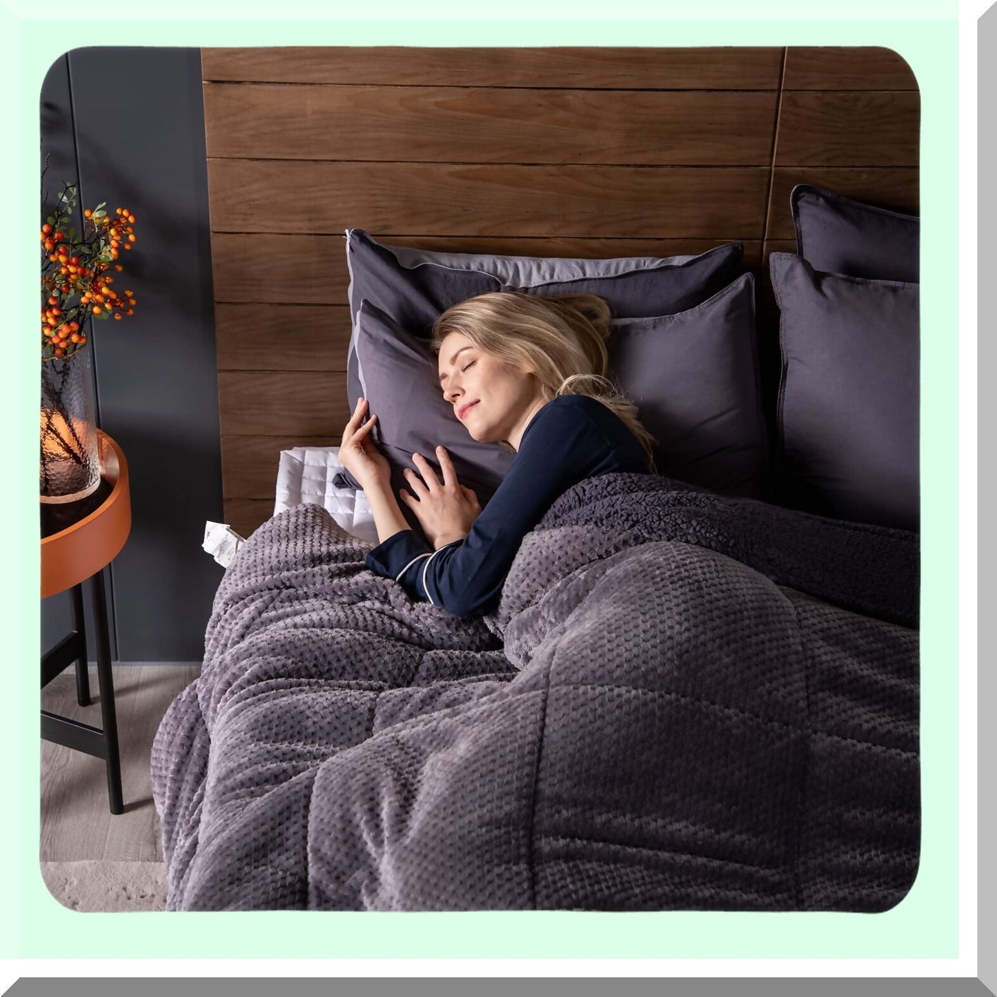 Plush Sherpa Flannel Fleece Comforter - Twin Size Bedding Coverlet - Textured Blanket - Winter Warmth - Machine Washable - Luxurious Grey Blanket (68X90)