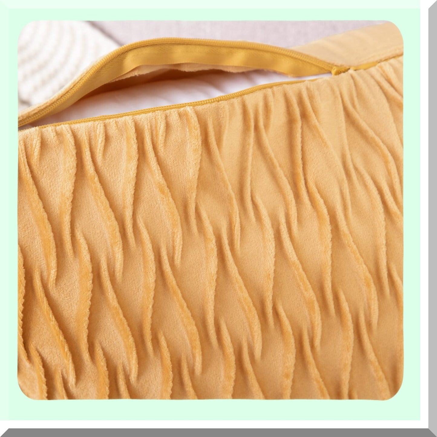 Luxury Gold Velvet Euro Pillow Covers - Set of 2 | Super Soft 26x26 Inch Square Cushion Cases with Texture | Decorative Sofa Bedroom Accessories