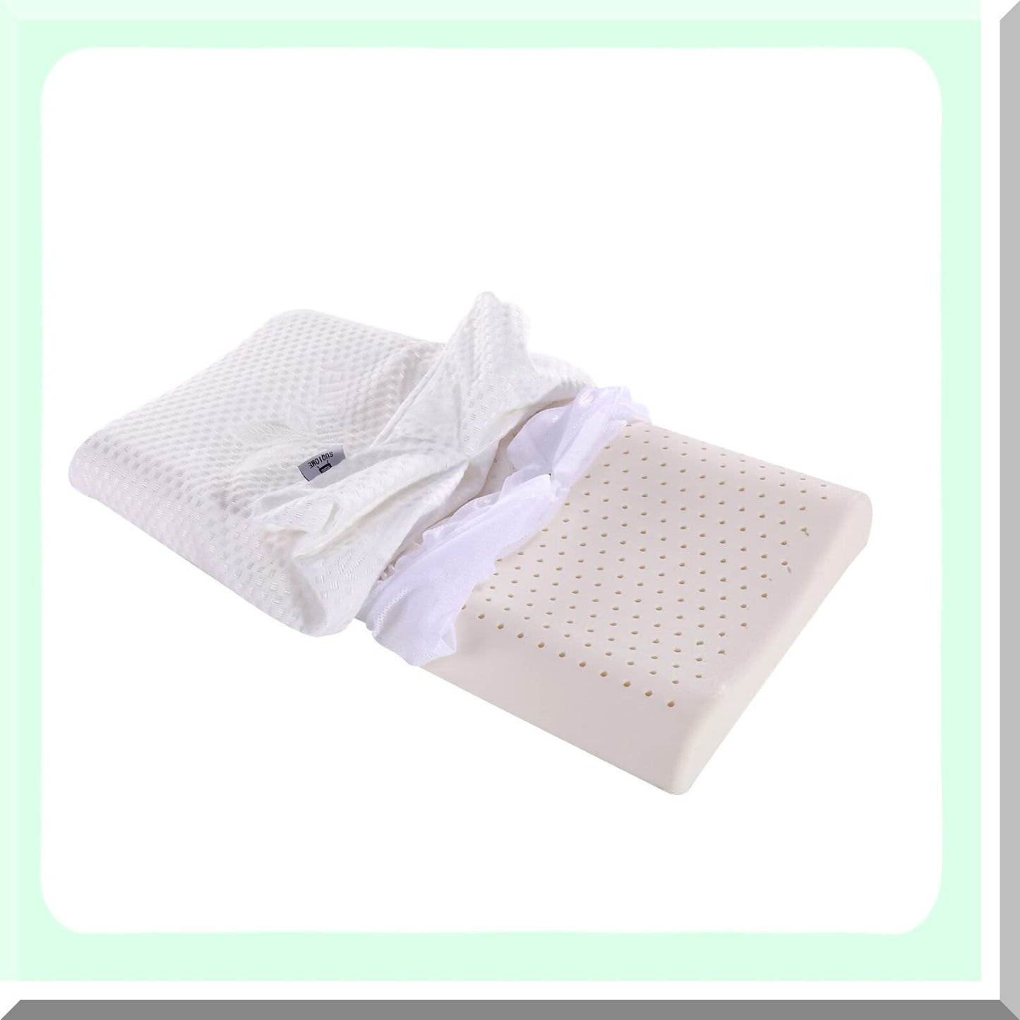 UltraSlim Latex Sleep Pillow - Contour Low Profile for Neck Pain Relief - Thin Design for Stomach, Back, and Side Sleepers - 24 x 15.5 x 2.3/3.2 inch Dimensions