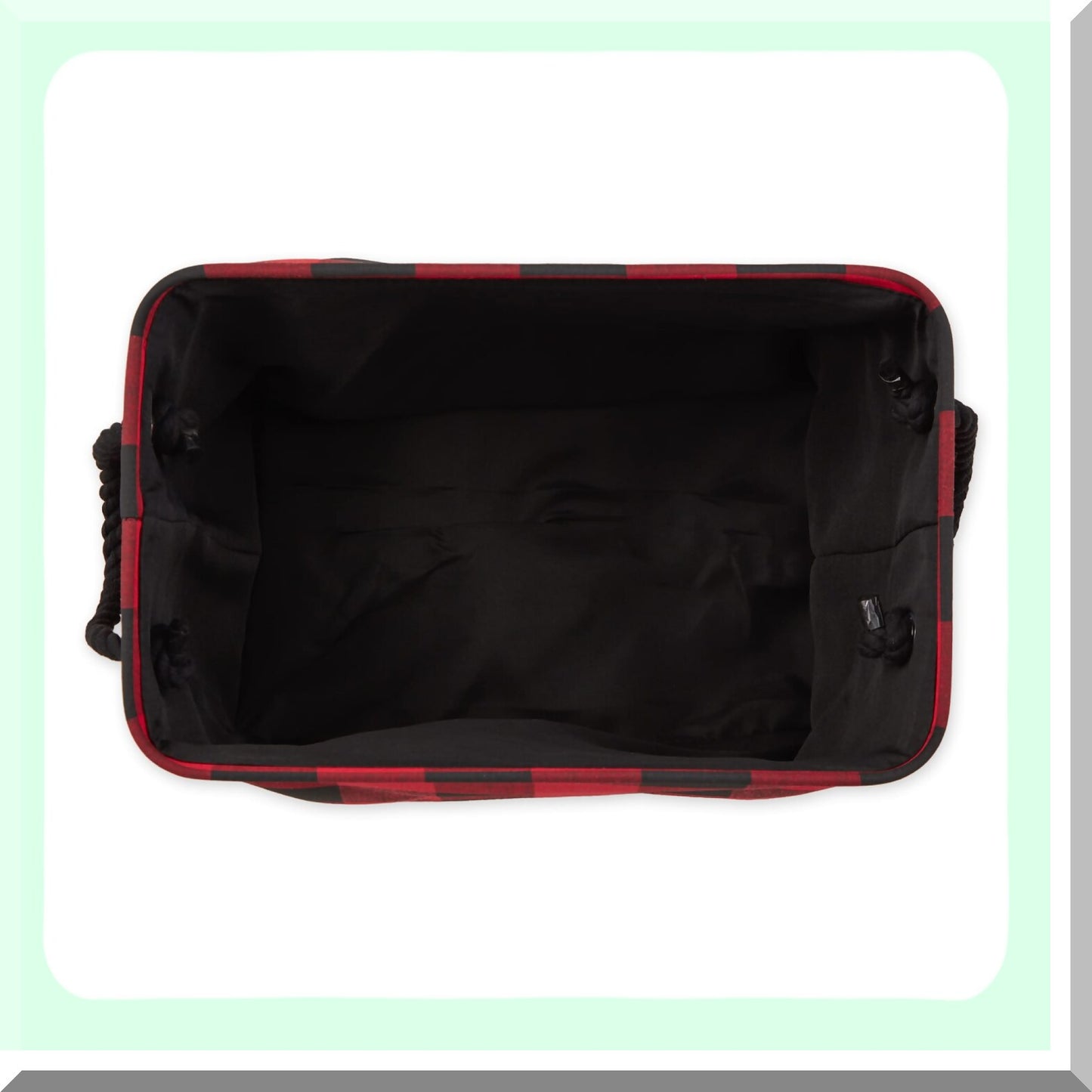 Buffalo Check Collapsible Storage Bin - Medium Rectangle, 16x10x12, Red & Black with Handles
