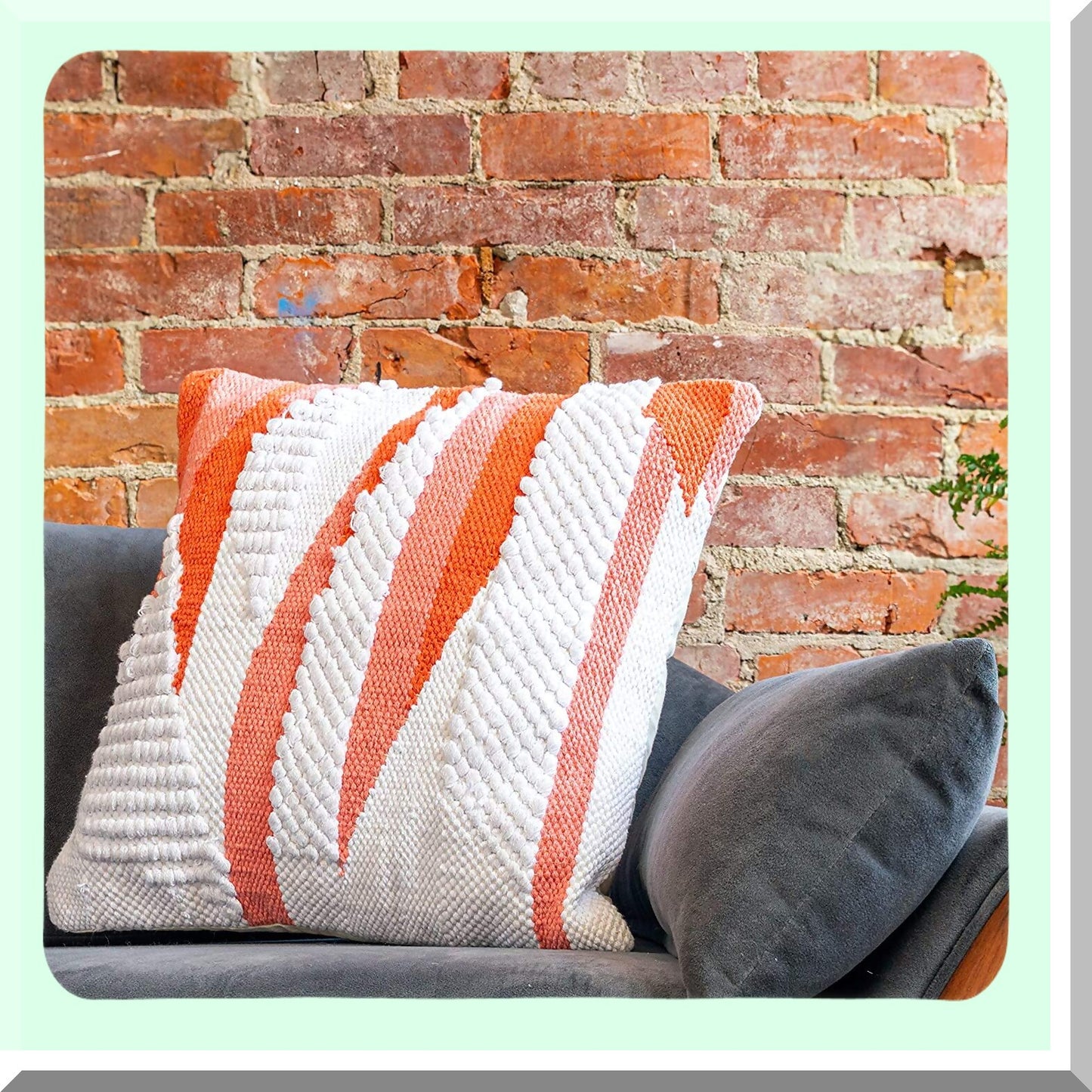 Luxury Cotton Tufted Coral Throw Pillow - Soft Decorative Textured Cushion for Stylish Home Decor - Modern Woven Design - 1 Pack