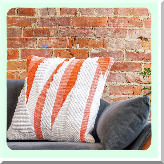 Luxury Cotton Tufted Coral Throw Pillow - Soft Decorative Textured Cushion for Stylish Home Decor - Modern Woven Design - 1 Pack