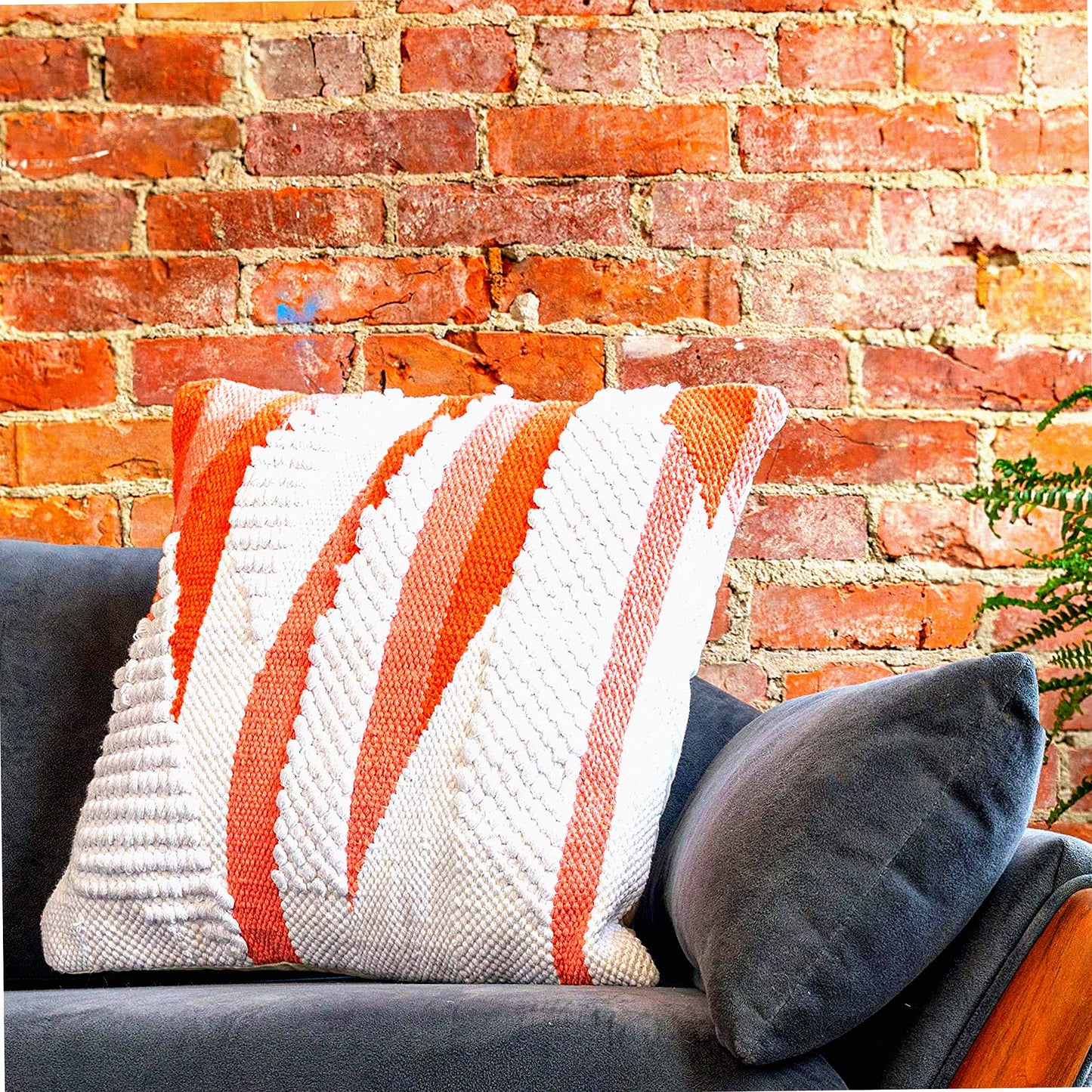 Luxury Cotton Tufted Coral Throw Pillow - Soft Decorative Textured Cushion for Stylish Home Decor - Modern Woven Design - 1 Pack