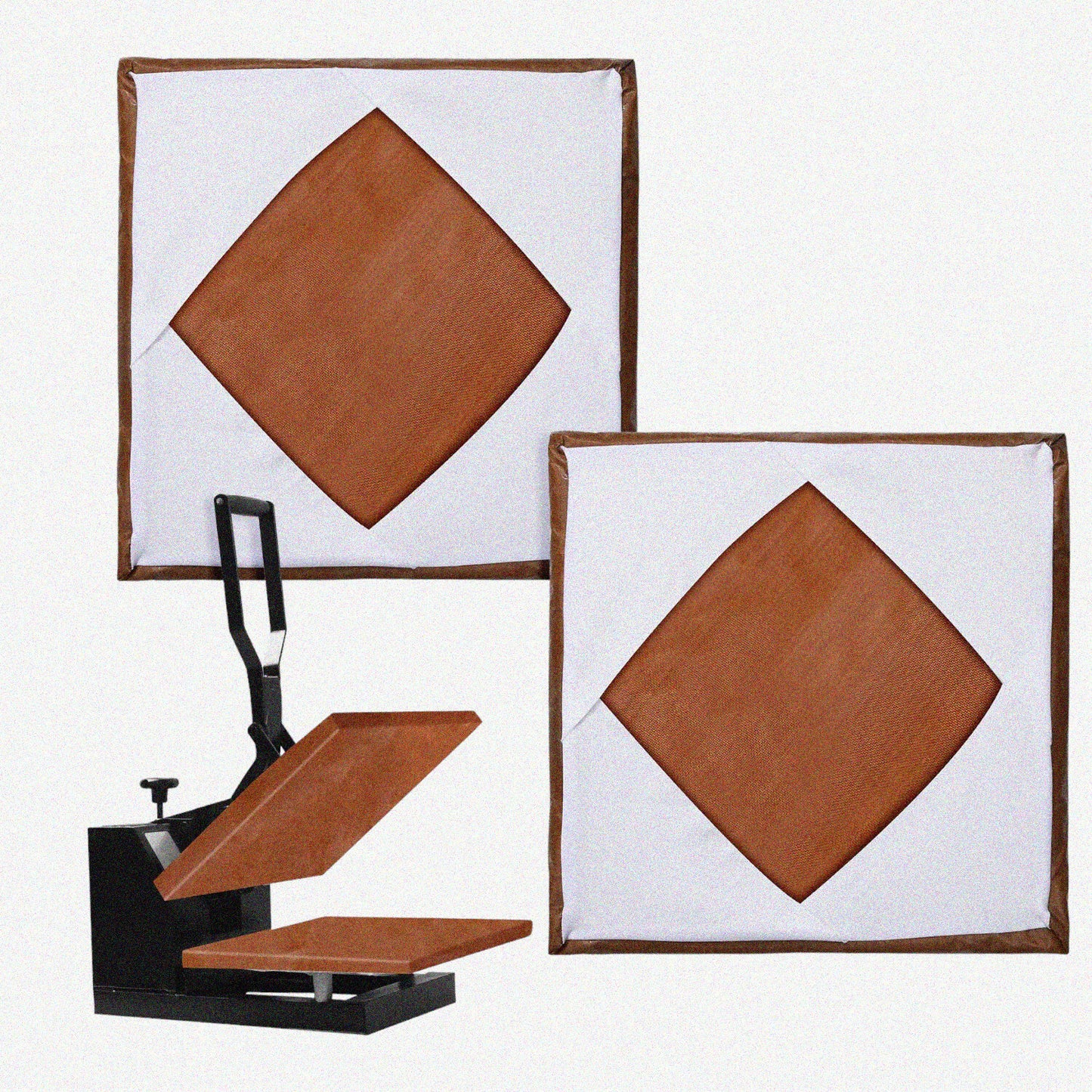 Heat Resistant Wrap Covers for 15x15 Inch Platen, Brown & White