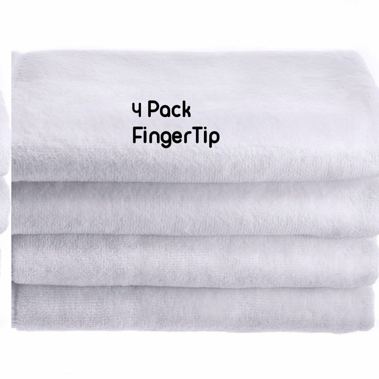 4 Pack 11" x 18" White Cotton Fingertip Towels