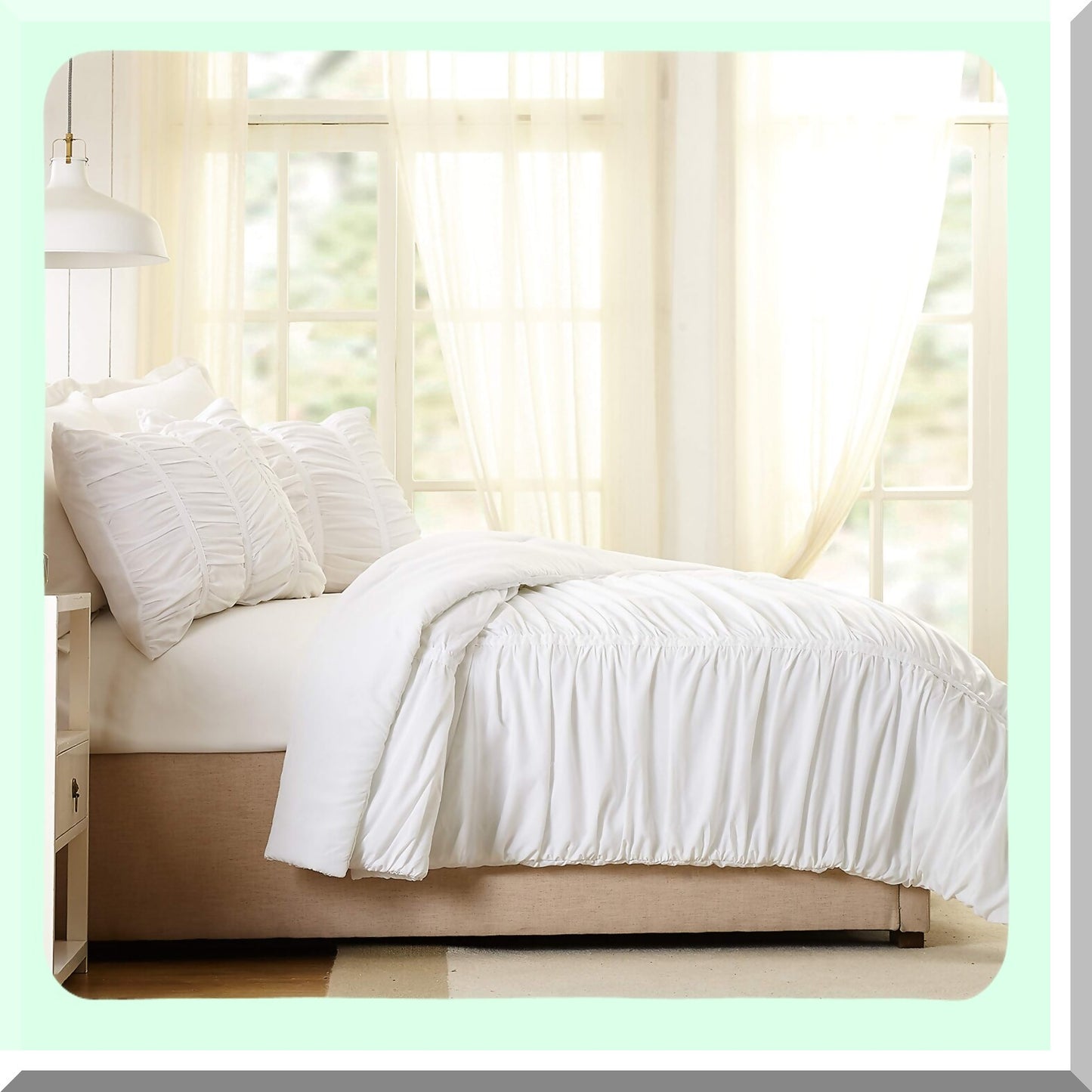 Luxury Cloud 3-Piece Comforter Set - Full/Queen Size - Soft White Texture - Plush Bedding Set - Cozy Bedroom Decor - Elegant Home Collection