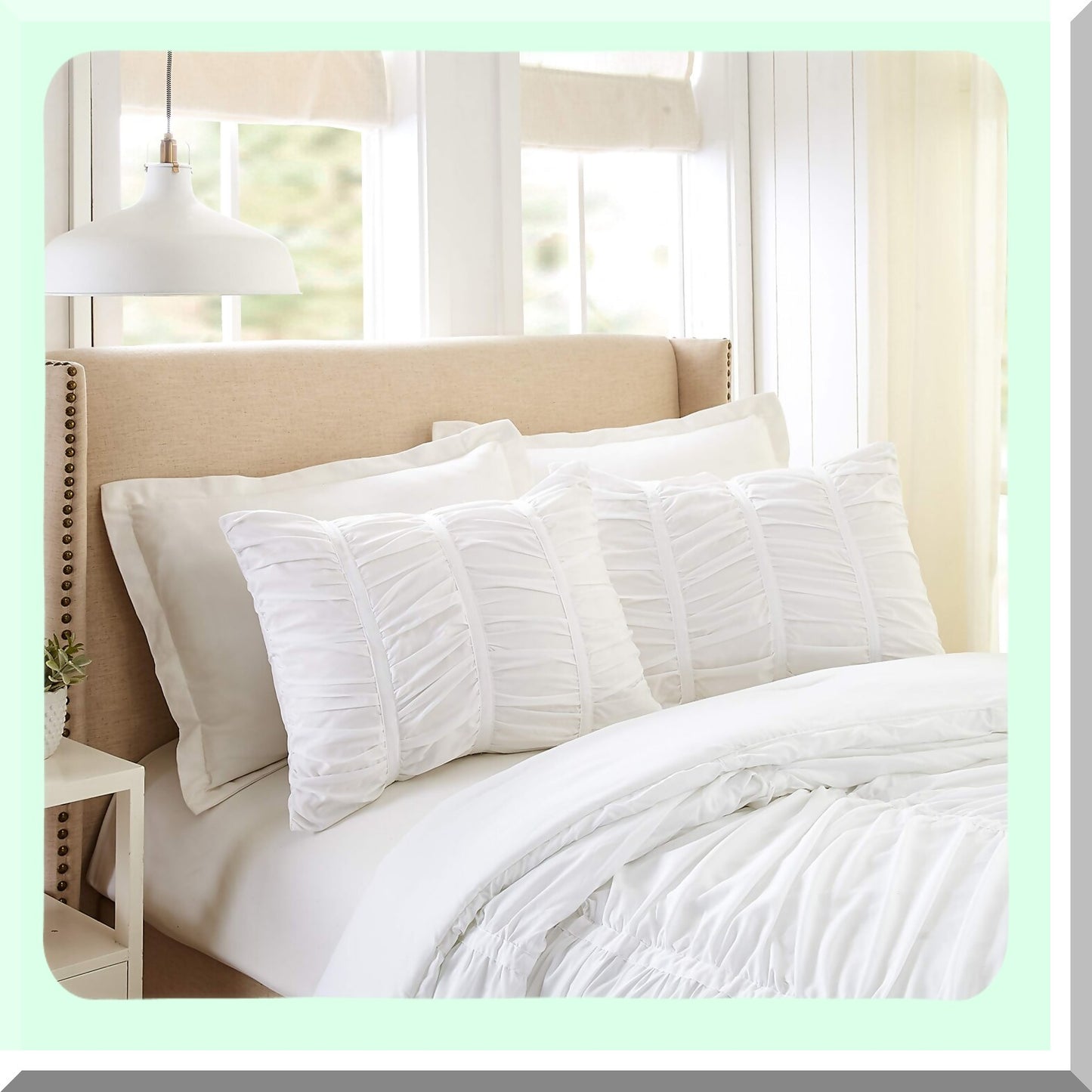 Luxury Cloud 3-Piece Comforter Set - Full/Queen Size - Soft White Texture - Plush Bedding Set - Cozy Bedroom Decor - Elegant Home Collection