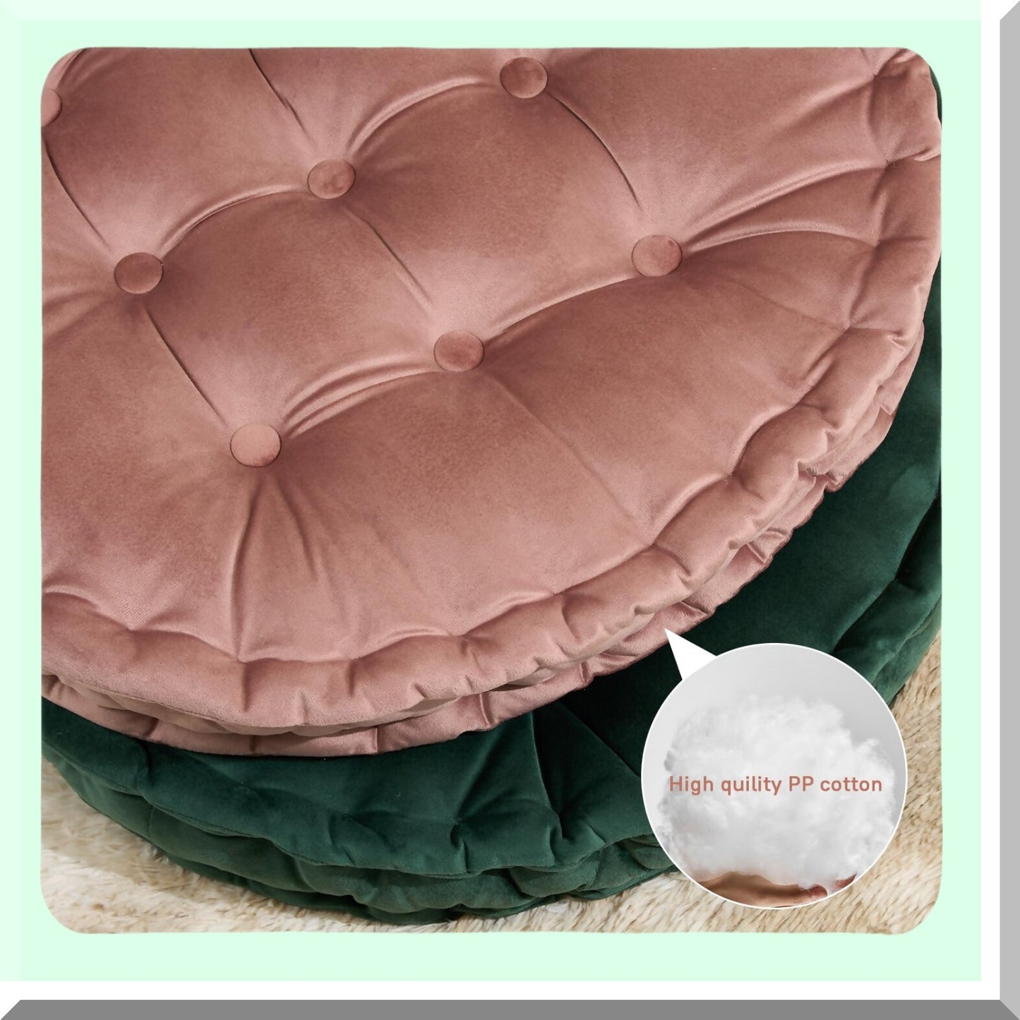 ZenComfort Round Meditation Cushion - Large Floor Seat Pillow for Adults. Solid & Thick Seating for Yoga, Balcony, Living Room, Tatami & Outdoor Use. 23.6inch with Handle.