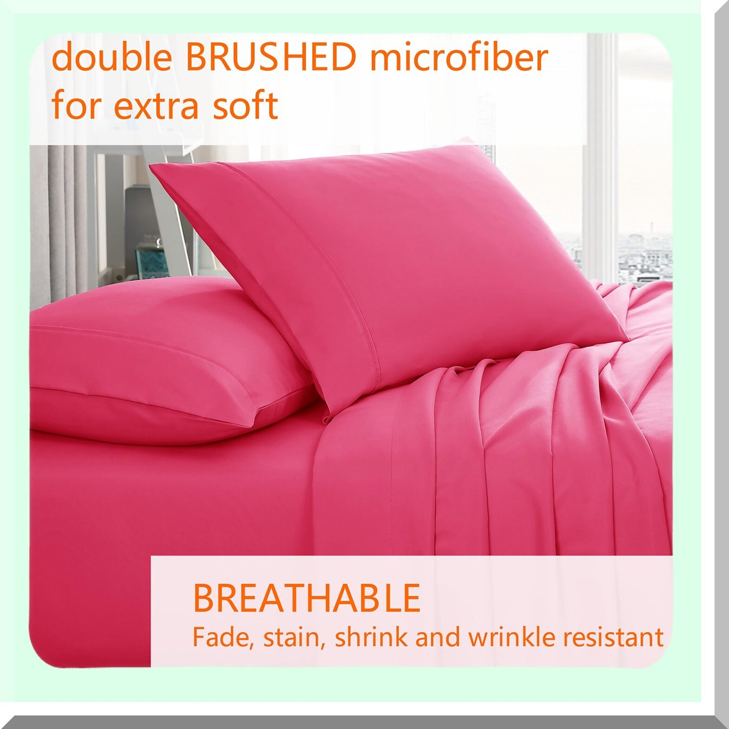 Pink Bliss Pillowcase Set - Double Brushed Microfiber Soft & Easy Care Standard/Queen Size (20x30) - Pack of 2 Luxurious Pillow Cases