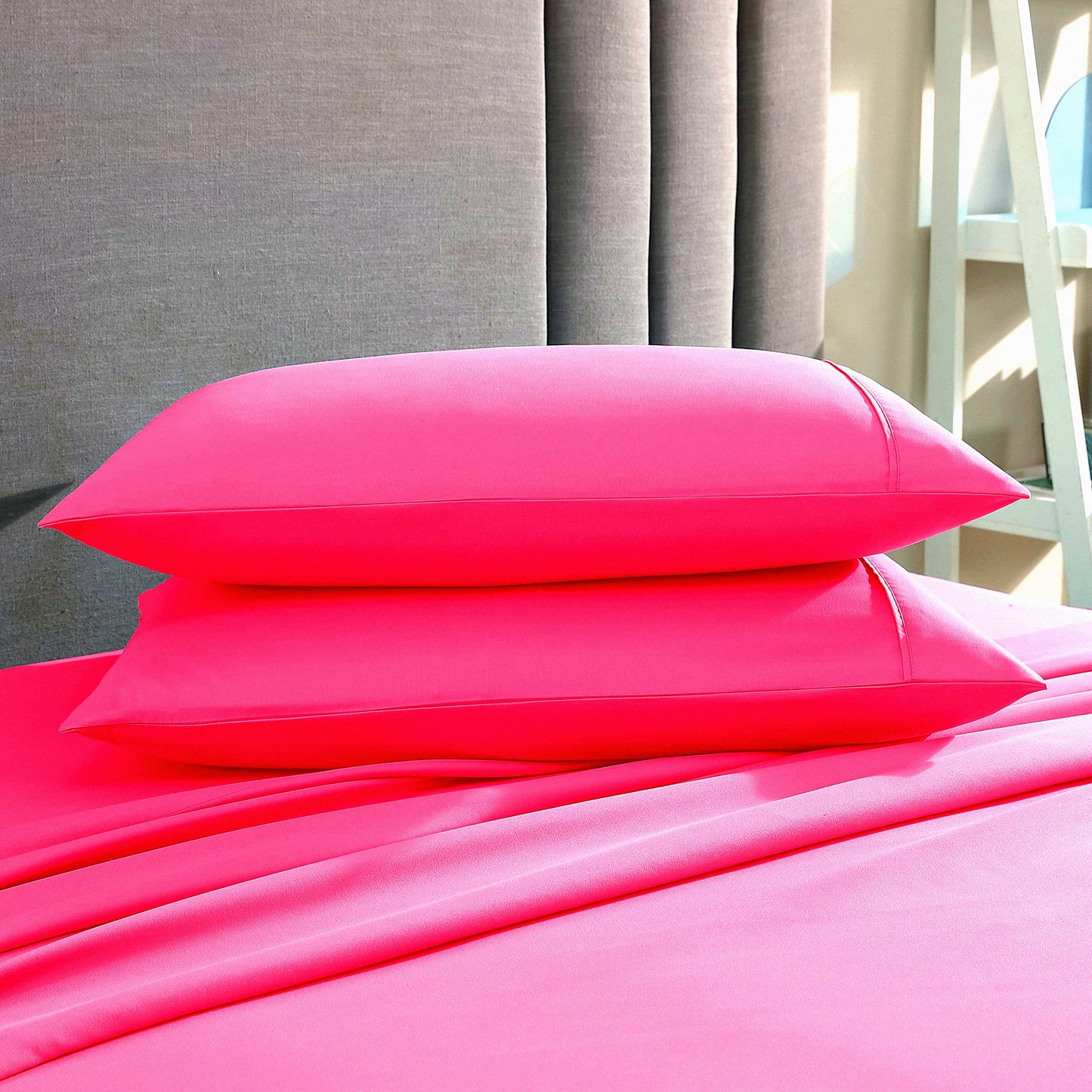 Pink Bliss Pillowcase Set - Double Brushed Microfiber Soft & Easy Care Standard/Queen Size (20x30) - Pack of 2 Luxurious Pillow Cases