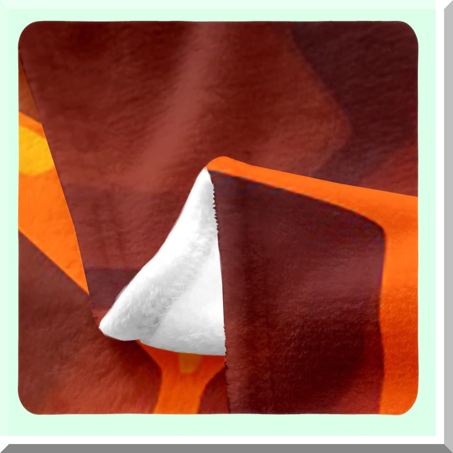 Volcanic Warmth Fleece Blanket - Burnt Orange Sherpa Throw for Bed, Sofa, Couch - Soft, Lightweight, Natural Landscape Design