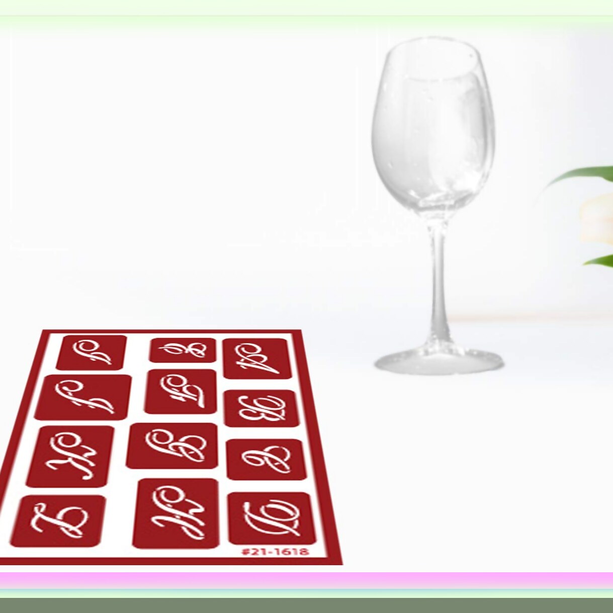 Glass Etching Stencil Kit with Brush, Script & Font, 4 Pieces