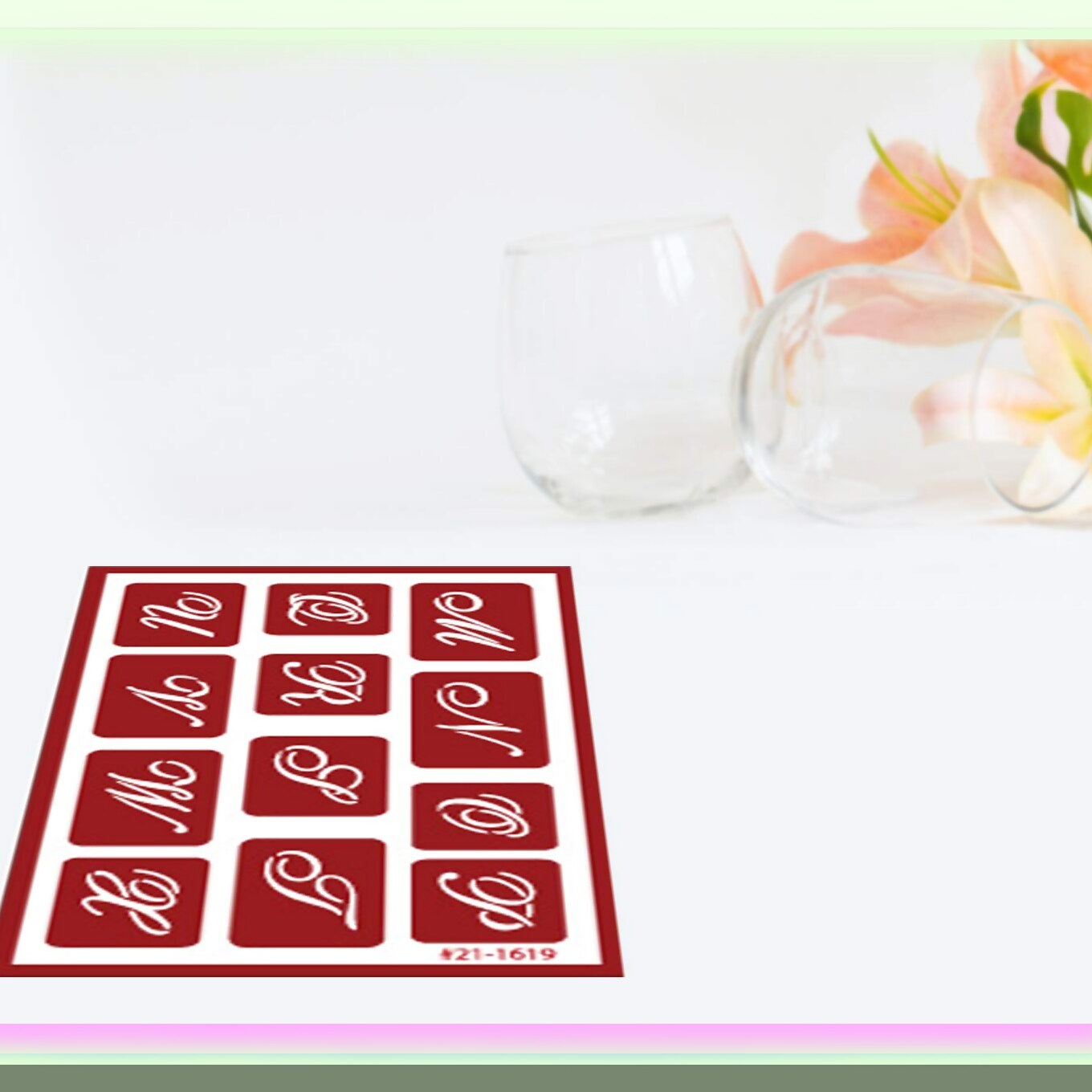 Glass Etching Stencil Kit with Brush, Script & Font, 4 Pieces