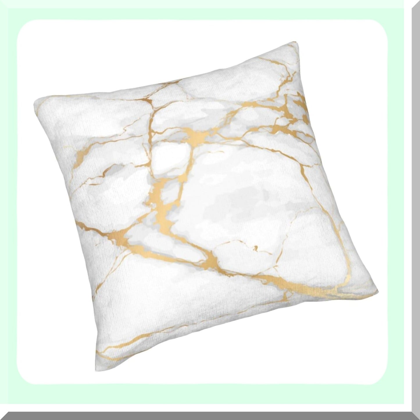 Luxury Marble Throw Pillow Covers - Set of 2 Decorative Cushion Cases for Sofa, Couch, Bed - Soft Home Decor - 18"X18" Square Pillowcases