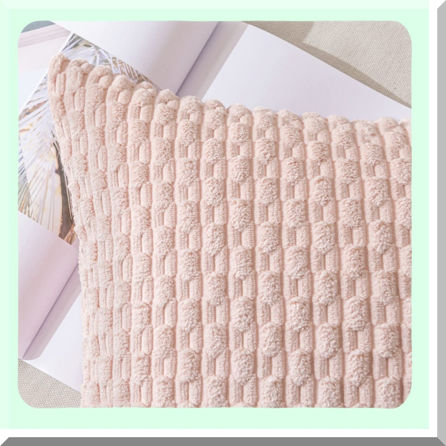 Pink Spring Stripe Pillow Covers - Set of 2 | 18x18 Inch Decorative Cushion Covers for Couch, Bed, Living Room | Soft Square Throw Pillows for Rustic Farmhouse Home Decor