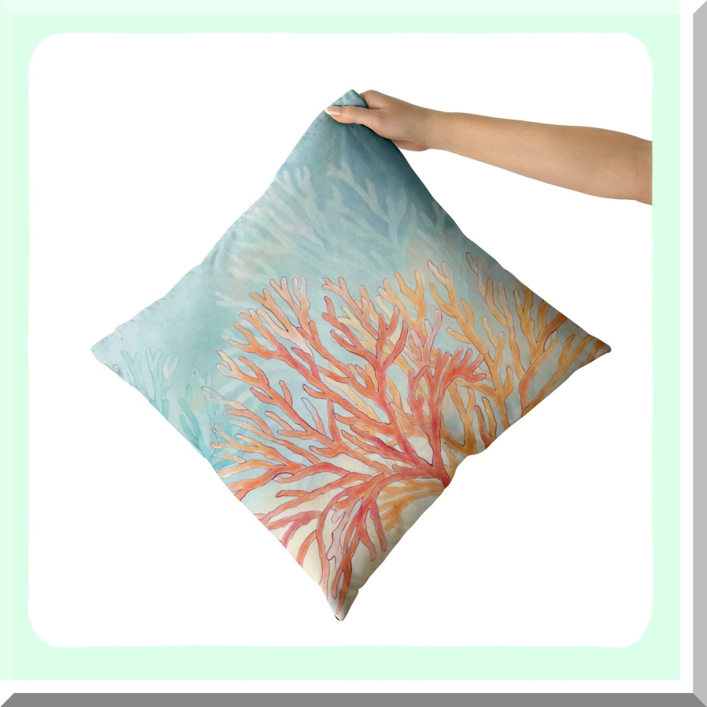 Retro Coastal Vibe Pillow Covers Set - Modern Square Cushion Cases for Sofa Couch, Bedroom & Car - Decorative Coral Throw Pillowcases 16x16 (Pack of 2)