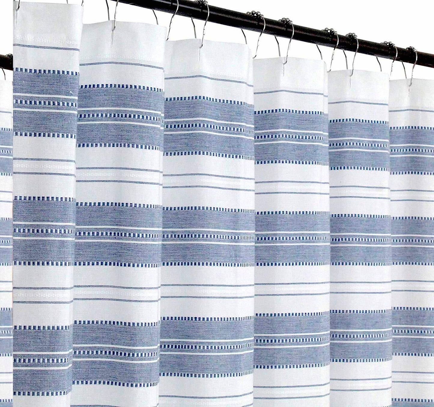 Nautical Blue & White Cotton Shower Curtain