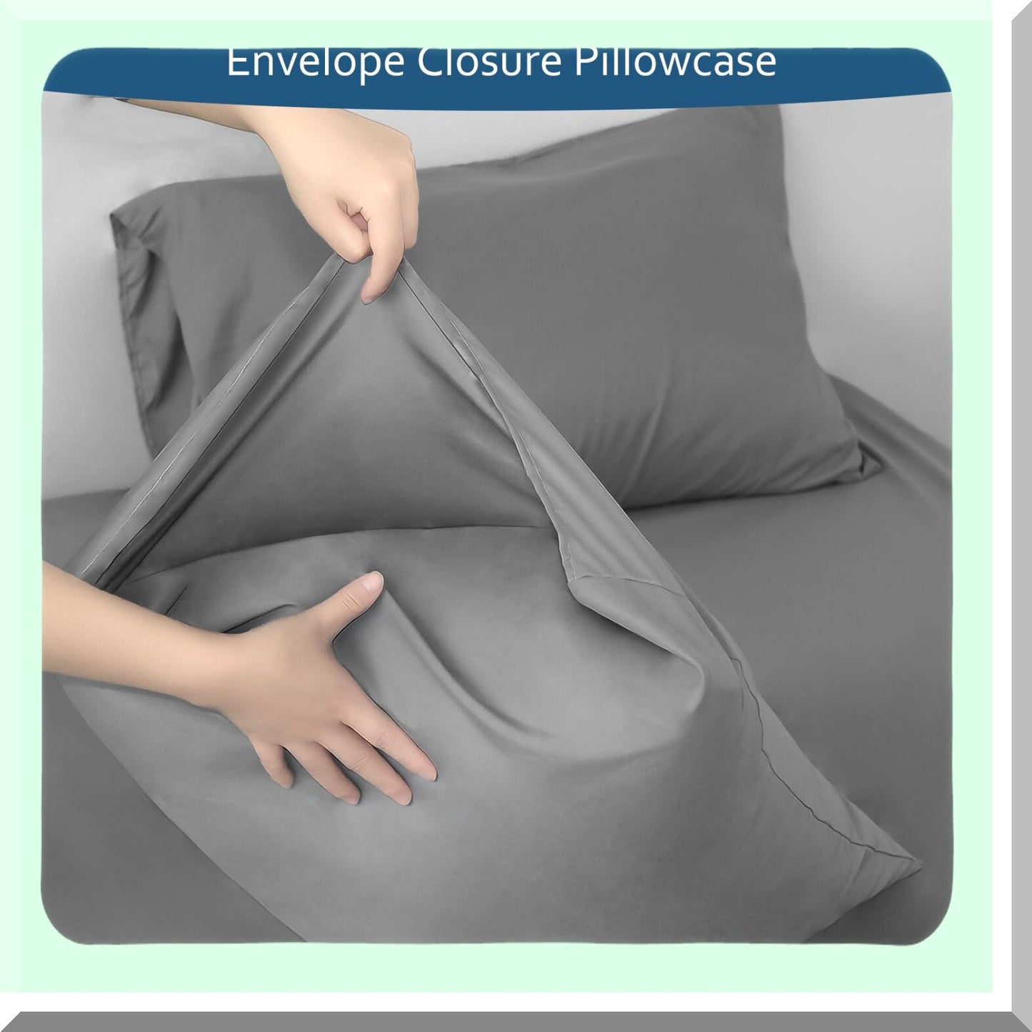 DeepSleep Queen Air Mattress Sheet Set - 4 Piece Bed Sheets for Queen Size Air Beds - Deep Pocket, Fade Resistant, Grey - Fits 16in to 24in Pillow Top Mattresses