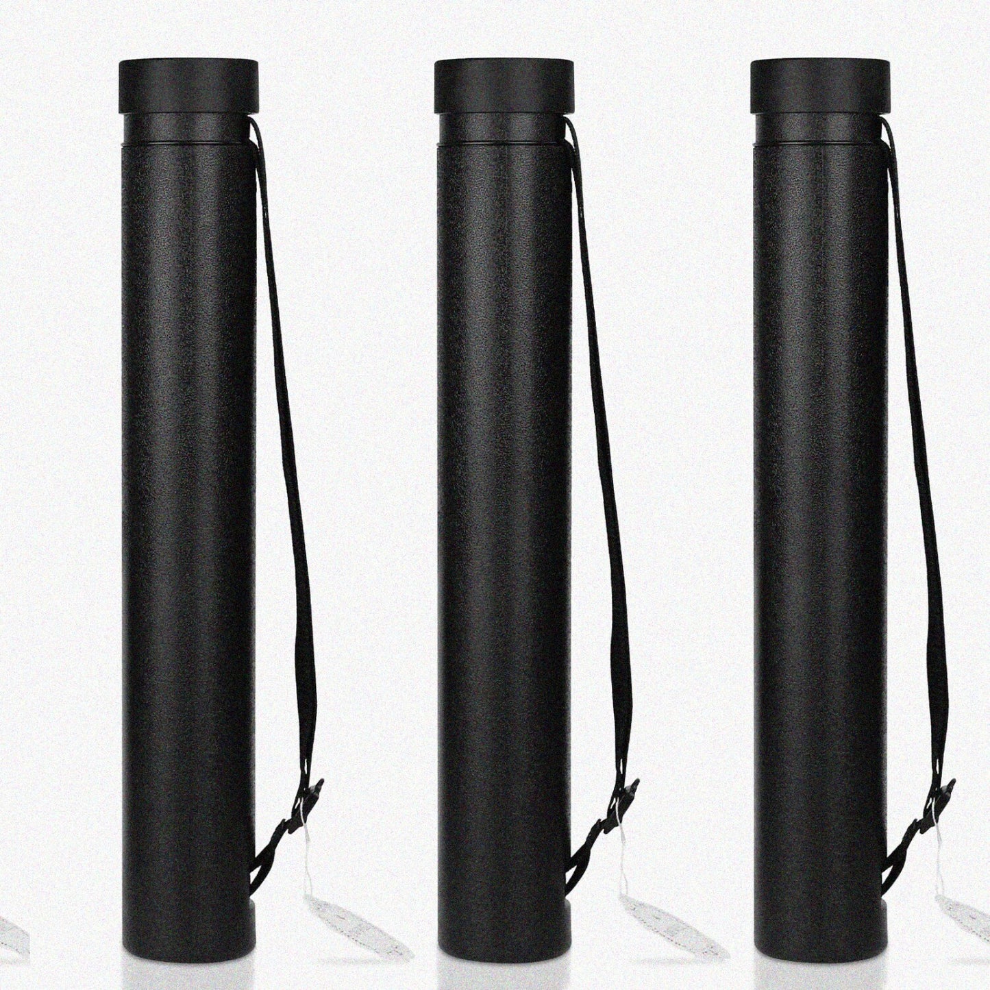Extendable Poster Tube with Strap, 22-34 Inches, Black/Brown, 3 Pack
