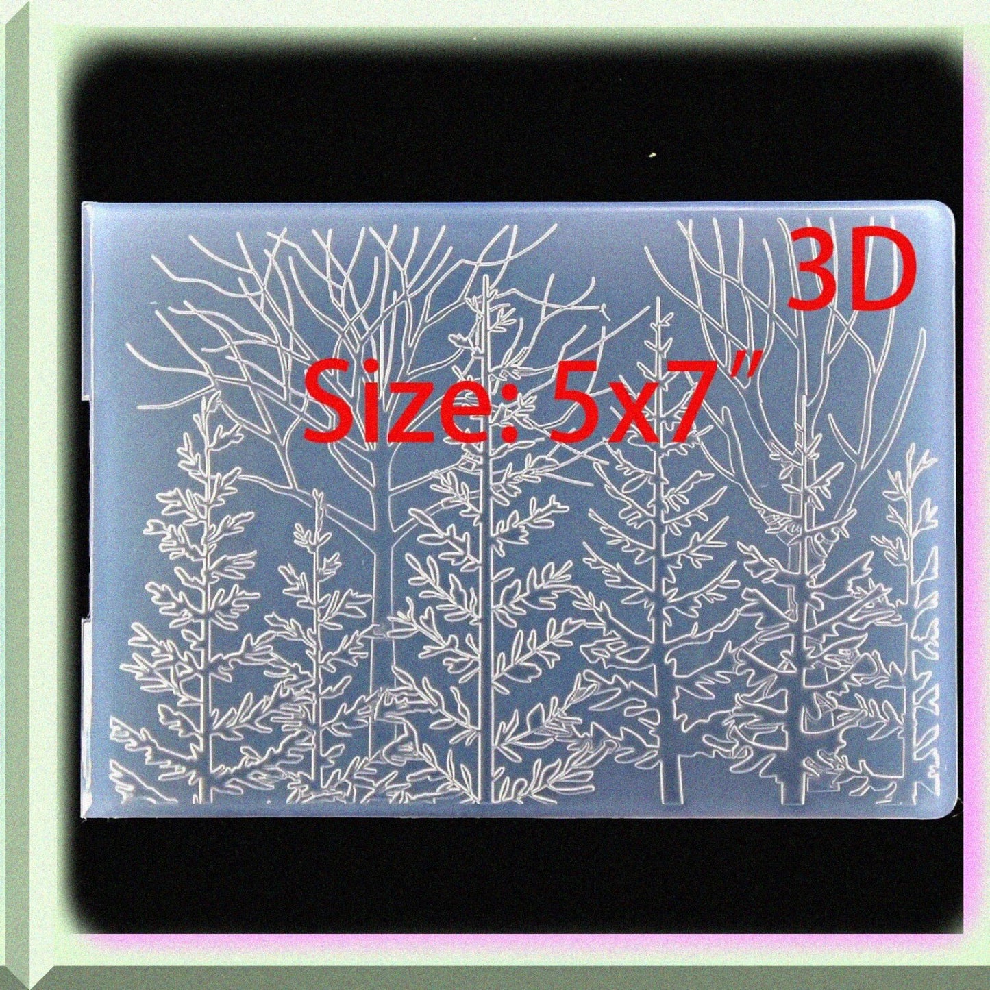 3D Tree Woodland Background Plastic Embossing Folder 12.5x17.7cm