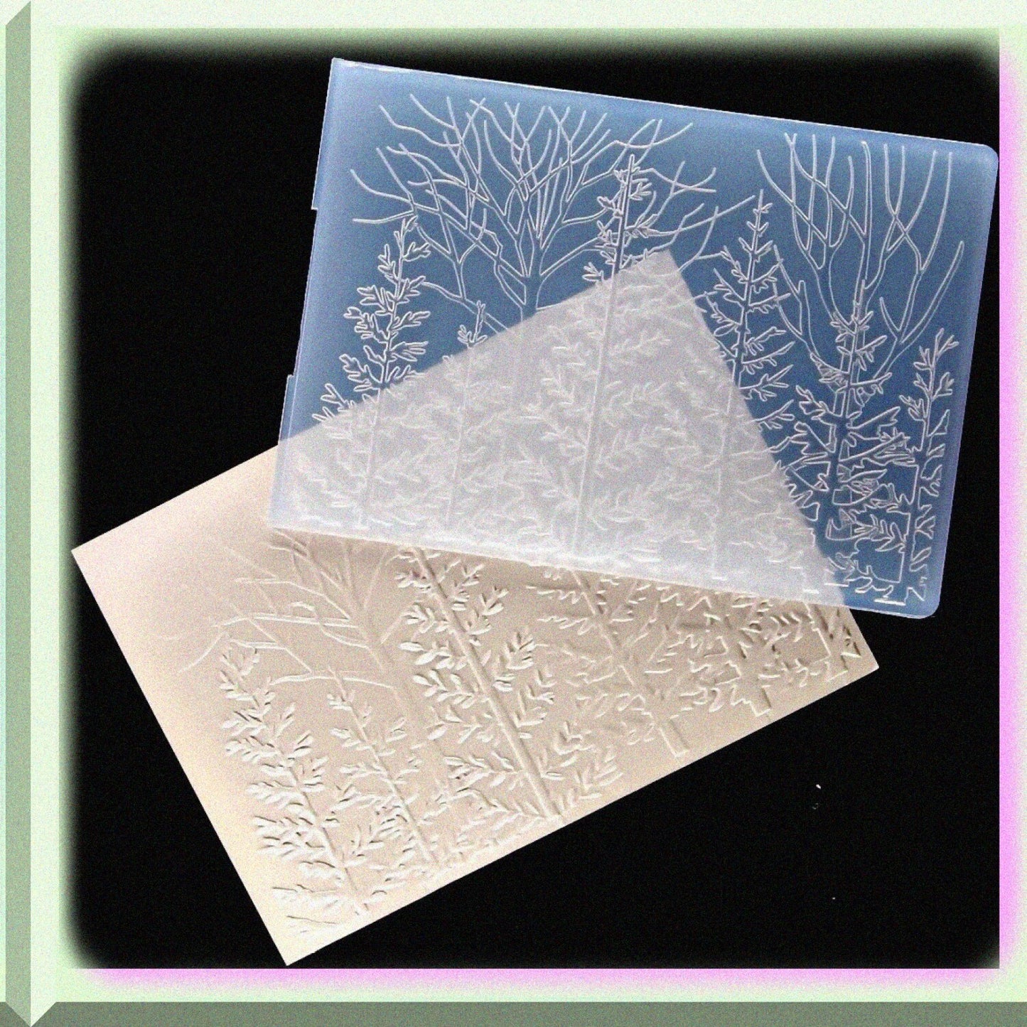 3D Tree Woodland Background Plastic Embossing Folder 12.5x17.7cm