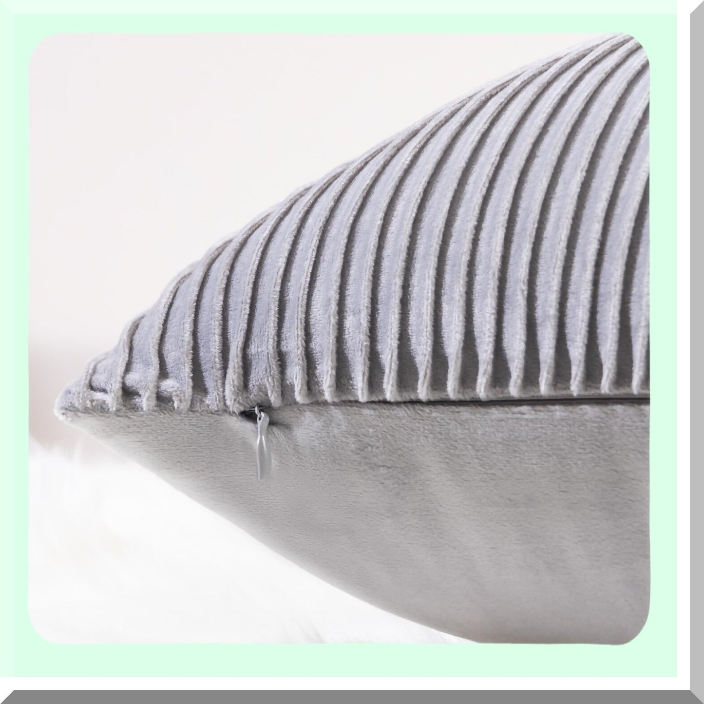 Luxury Velvet Stripe Pillow Covers - Set of 2 Dark Gray 26x26 - Soft Throw Pillows for Home Decor, Couch, Bed, Living Room - Decorative Cushion Covers