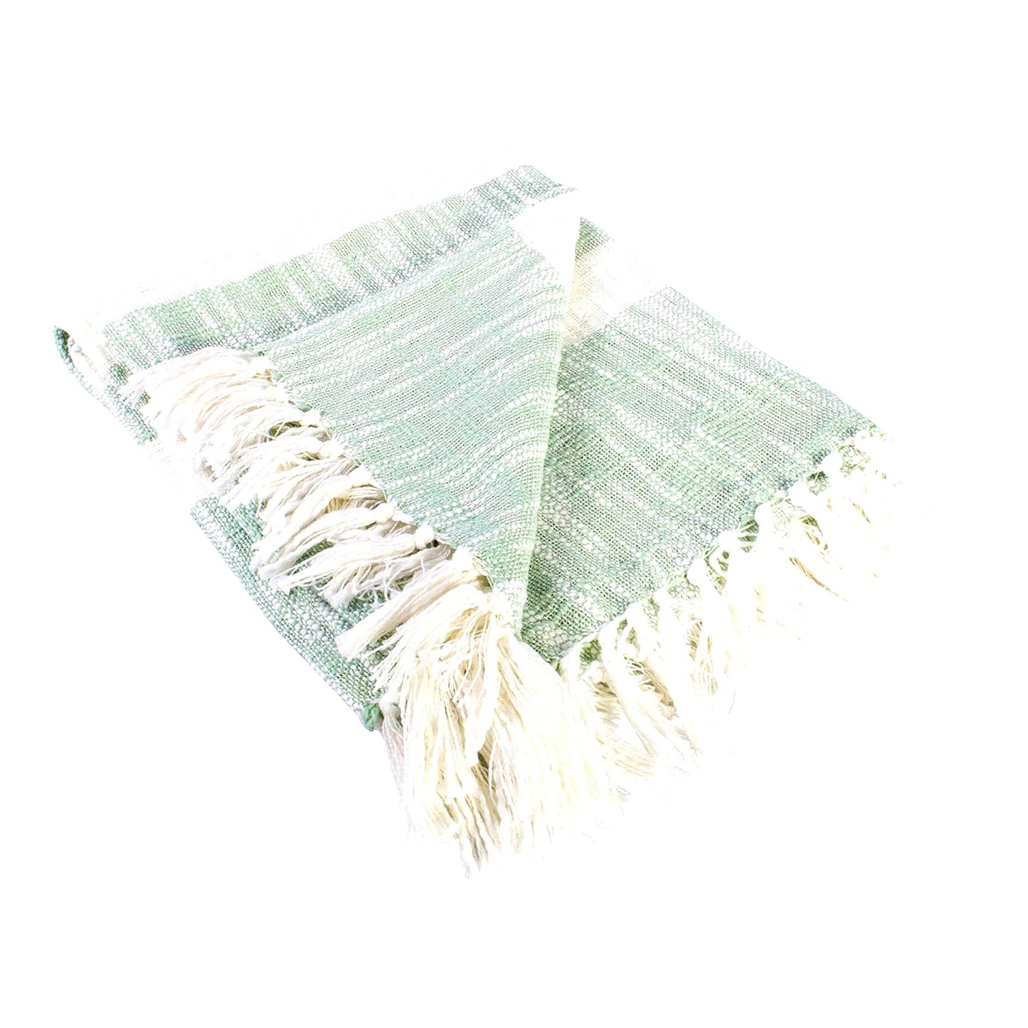 Mid-Century Mint Slub Stripe Woven Throw Blanket - 50x60