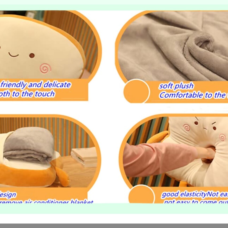 ToastCozy BlanketPillow - The Ultimate Dual-Use Three-in-One Toast Bread Sofa Cushion for Home Decoration and Smiles!