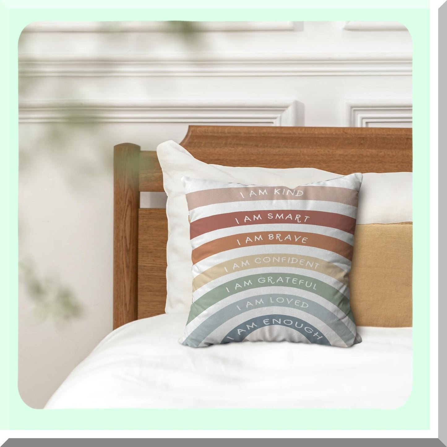 KindSmart Inspirations Pillowcase - 18x18 Mental Health Decor for Home & Office. Perfect for Nursery, Psychology, Counseling, Therapy, Bedroom & Living Room.