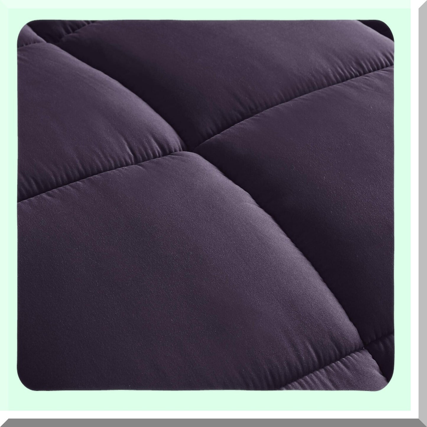Luxury Brushed Microfiber Comforter Set - Lightweight All Seasons 3-Piece Down Alternative Bedding - Oversized Queen Size - Dark Purple Comforter