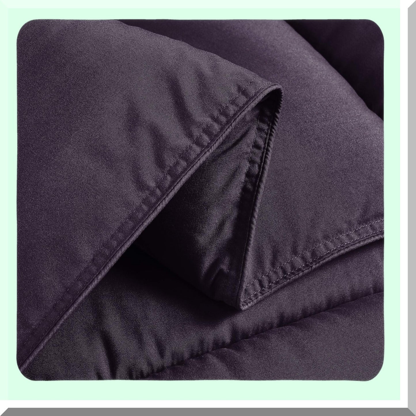 Luxury Brushed Microfiber Comforter Set - Lightweight All Seasons 3-Piece Down Alternative Bedding - Oversized Queen Size - Dark Purple Comforter