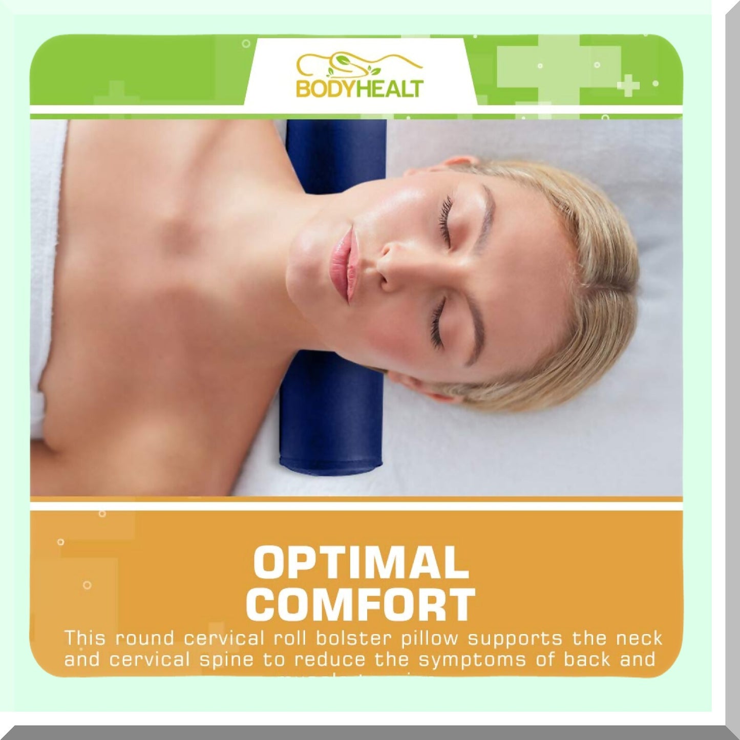 FirmSupport Round Neck Pillow - Lumbar Roll & Cervical Cylinder Pillows Set for Spine & Neck Support - Extra Firm Density Navy Blue 5X12"