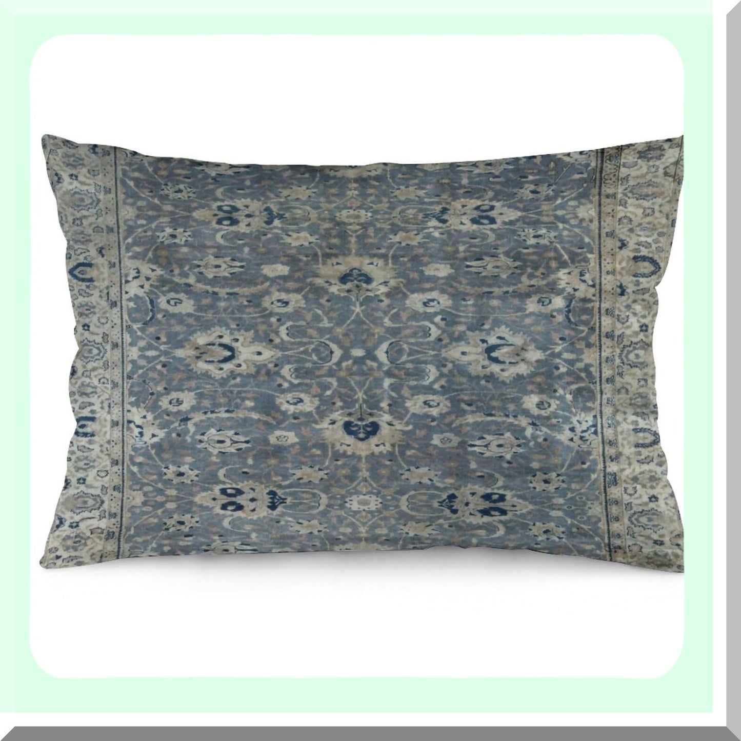 Vintage Velvet Hereke Rug Print Throw Pillow Cover - Soft Decorative Cushion Case for Home Living Room Bed Couch Car - 12"x20"