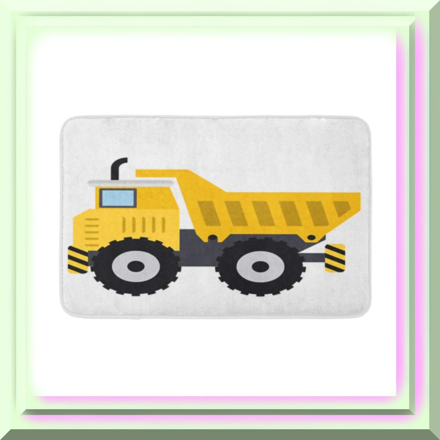 Cement Truck Construction Bath Mat 16"x24"