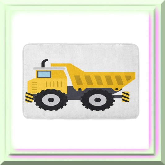 Cement Truck Construction Bath Mat 16"x24"