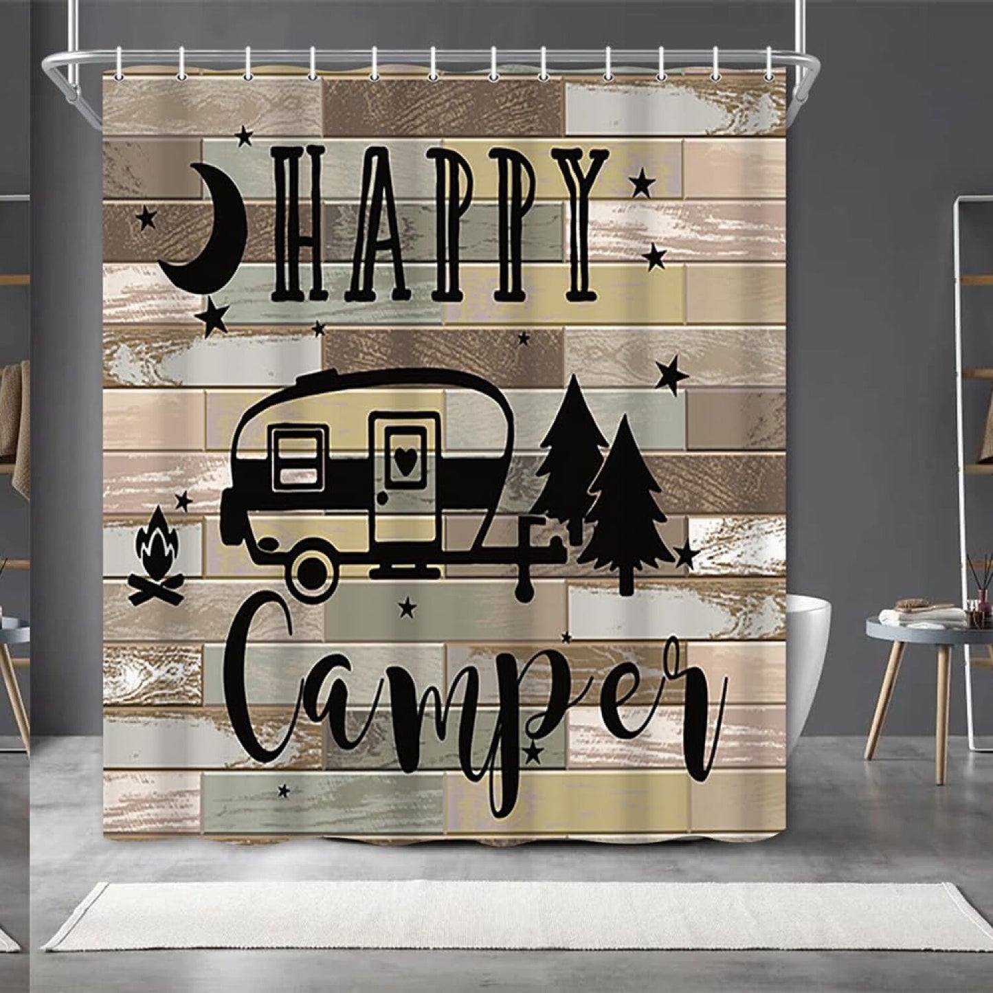 70x72 Inch RV Shower Curtain for Travel Trailers