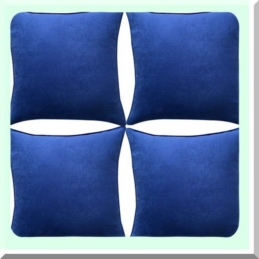 SuperSoft Suede Blue Pillow Covers - 4 Pack 18x18 Inch Set | Solid Cushion Case for Couch, Sofa, Bedroom | Square Decorative Throw Pillows - 4 Pieces