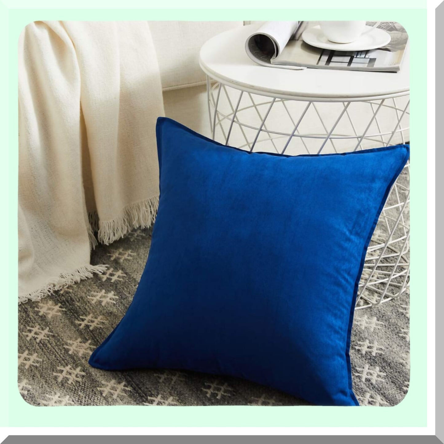 SuperSoft Suede Blue Pillow Covers - 4 Pack 18x18 Inch Set | Solid Cushion Case for Couch, Sofa, Bedroom | Square Decorative Throw Pillows - 4 Pieces