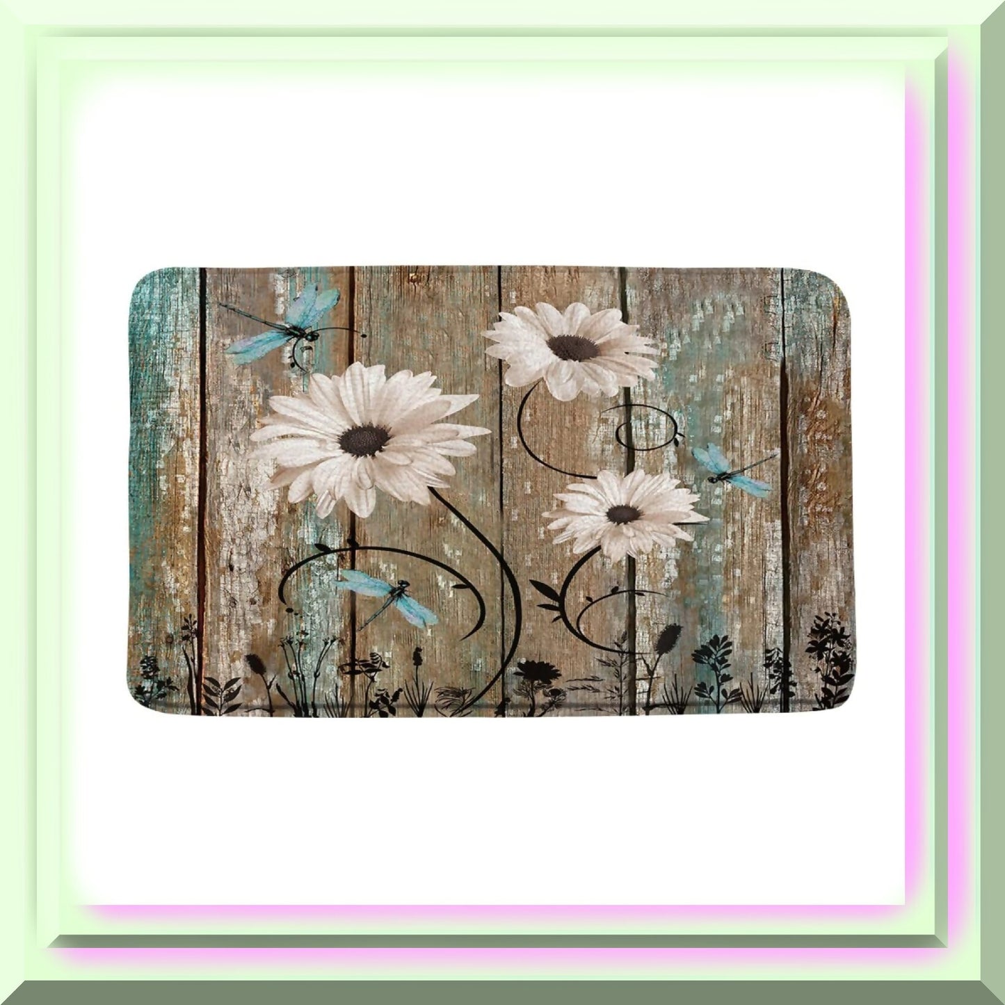 Rustic Floral Bath Mat 18x30 Inch
