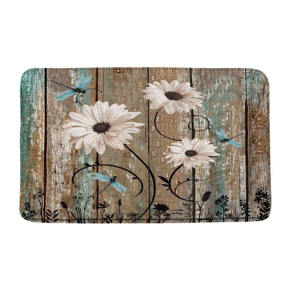 Rustic Floral Bath Mat 18x30 Inch