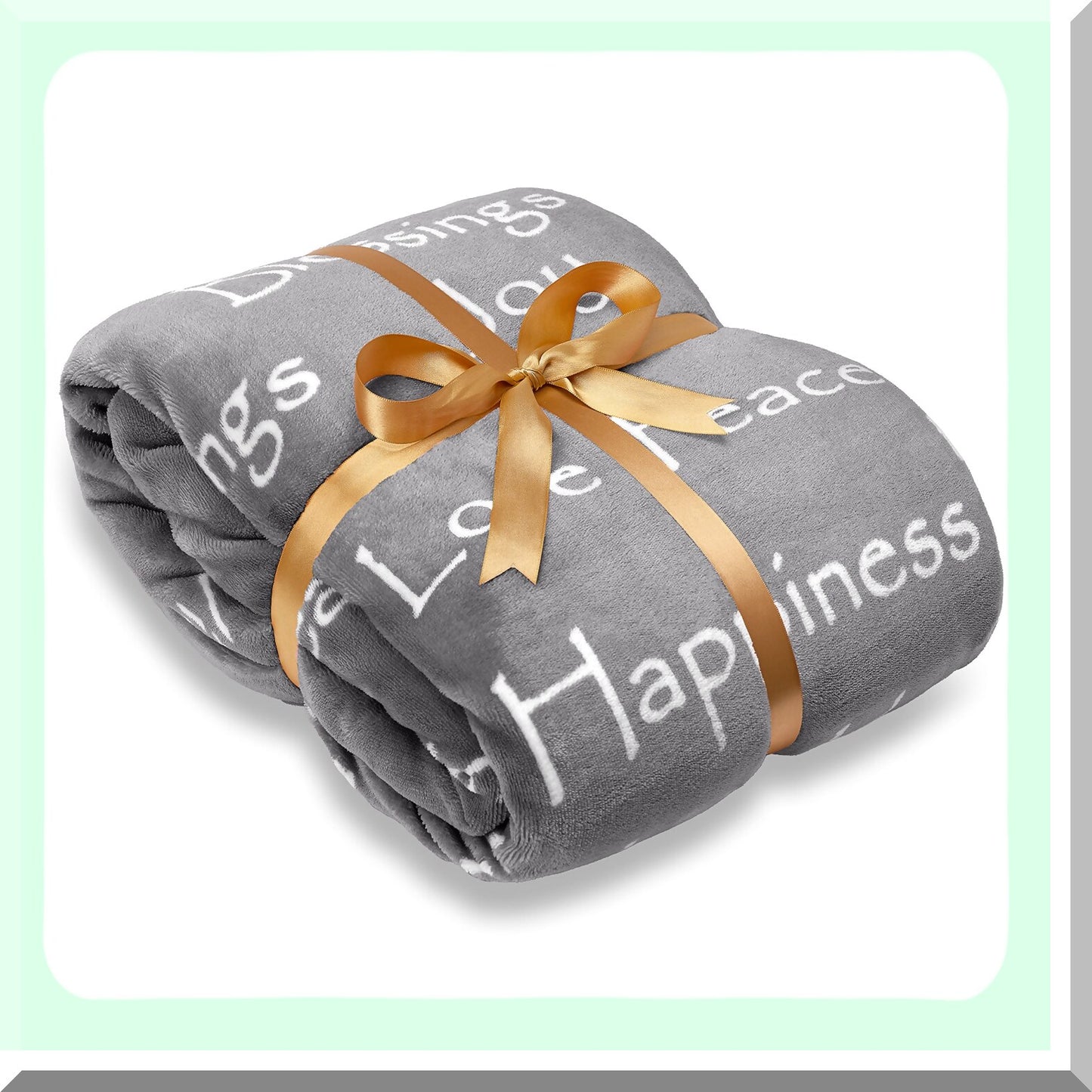 CozyJoy Sherpa Blanket - Warm, Fluffy, and Thoughtful Gift for Peace and Blessings (65x50 inches) Gray