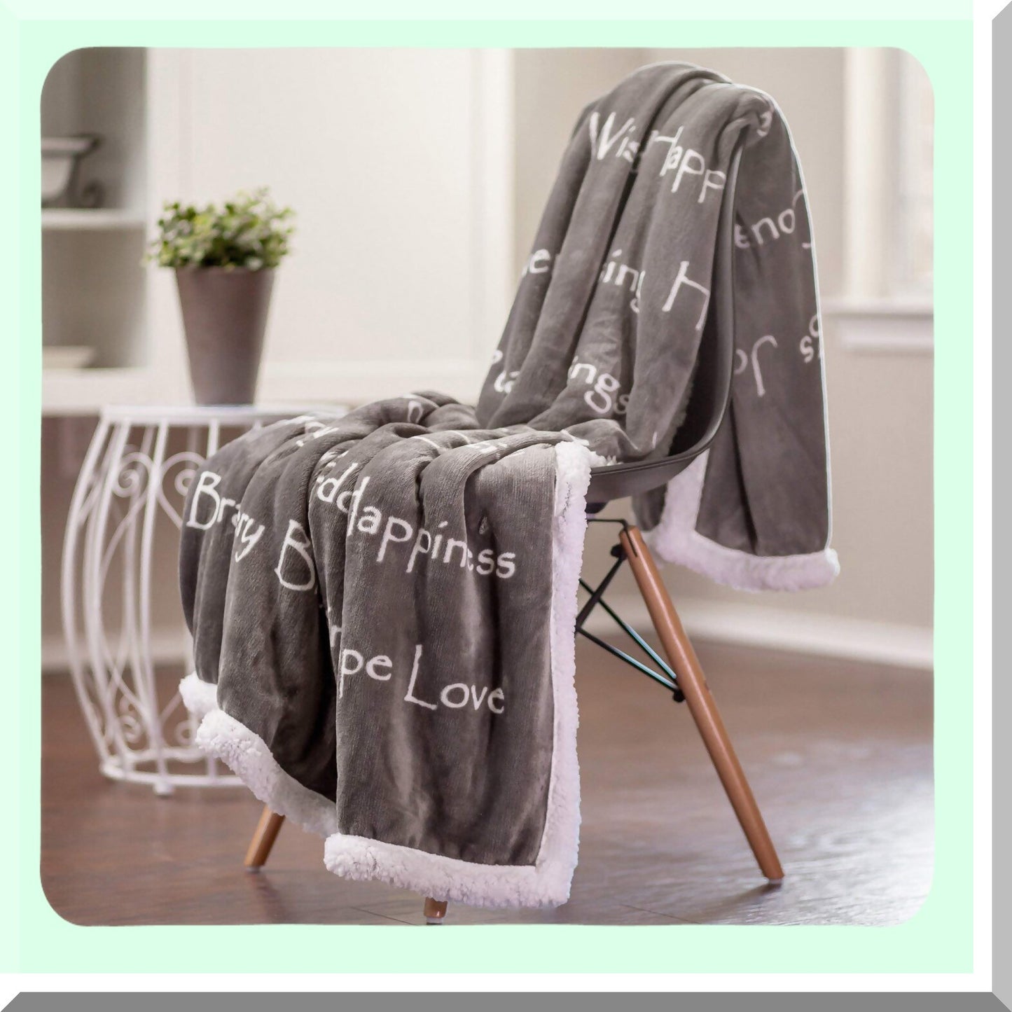 CozyJoy Sherpa Blanket - Warm, Fluffy, and Thoughtful Gift for Peace and Blessings (65x50 inches) Gray