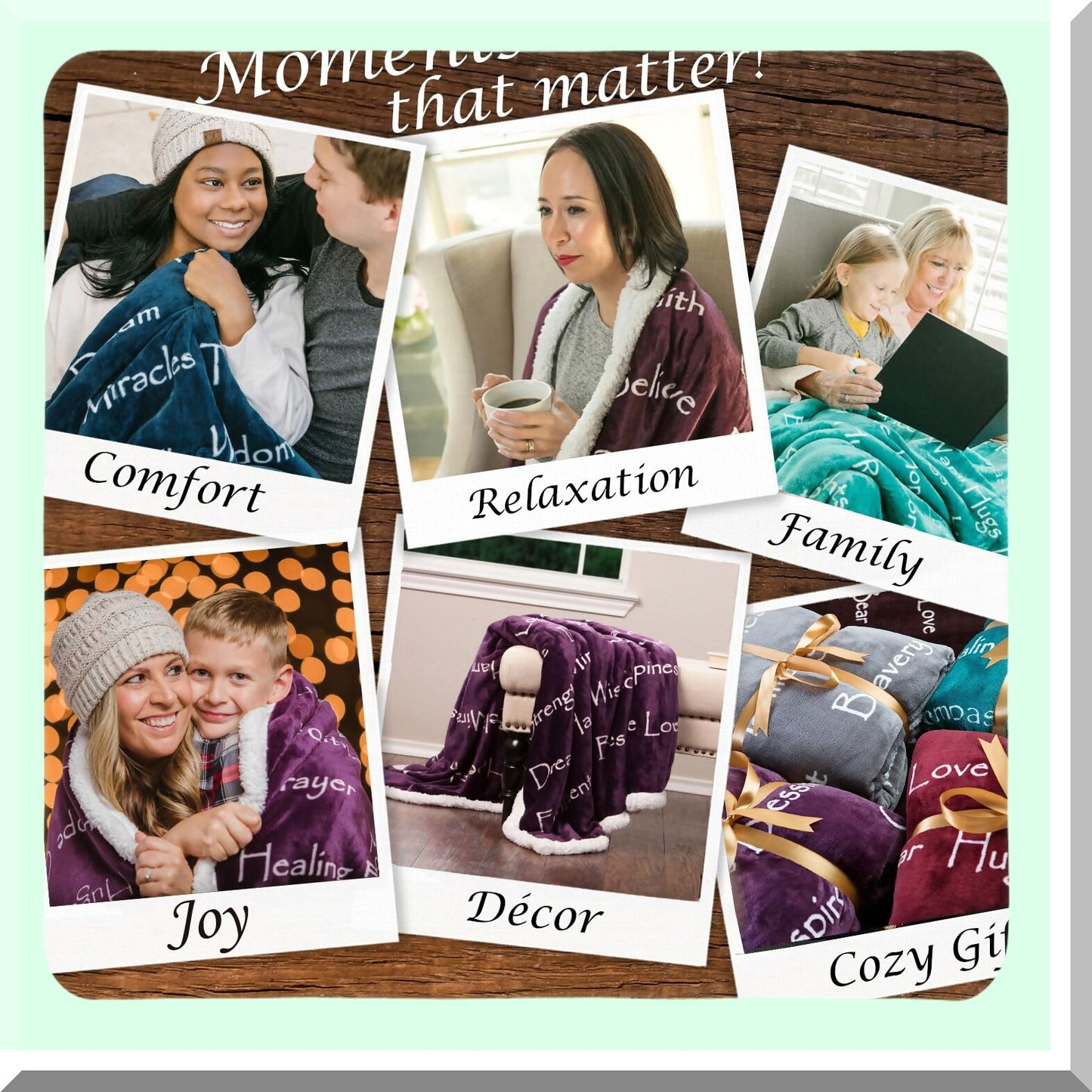 CozyJoy Sherpa Blanket - Warm, Fluffy, and Thoughtful Gift for Peace and Blessings (65x50 inches) Gray