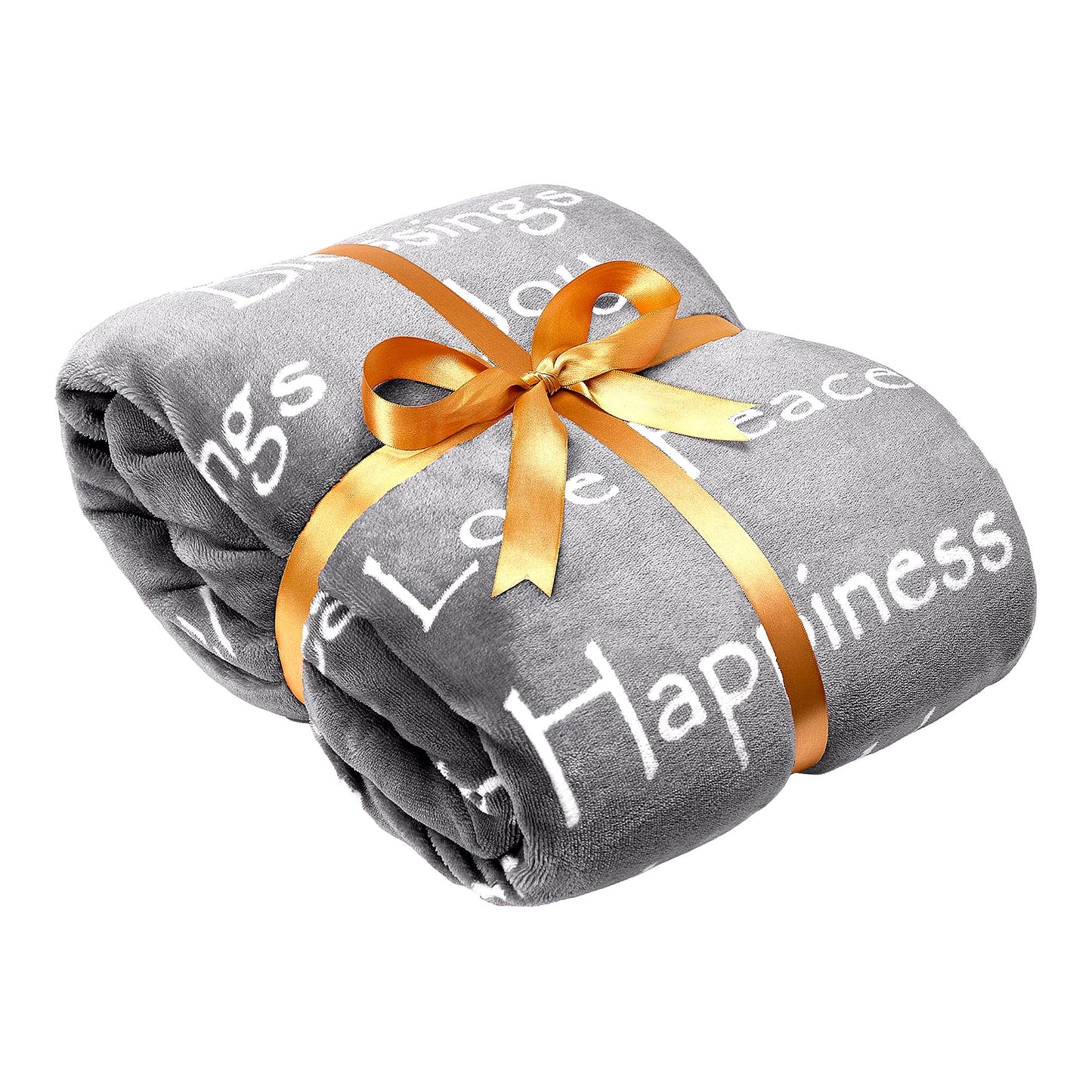 CozyJoy Sherpa Blanket - Warm, Fluffy, and Thoughtful Gift for Peace and Blessings (65x50 inches) Gray