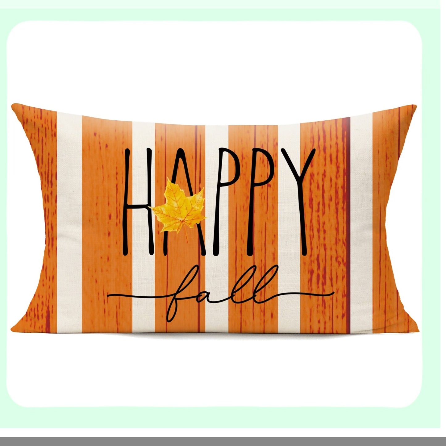 Autumn Harvest Lumbar Pillow Covers - Set of 2 Decorative Cushion Cases for Fall Outdoor Decor, Thanksgiving Home Dcor, Orange Patio Sofa Farm Theme