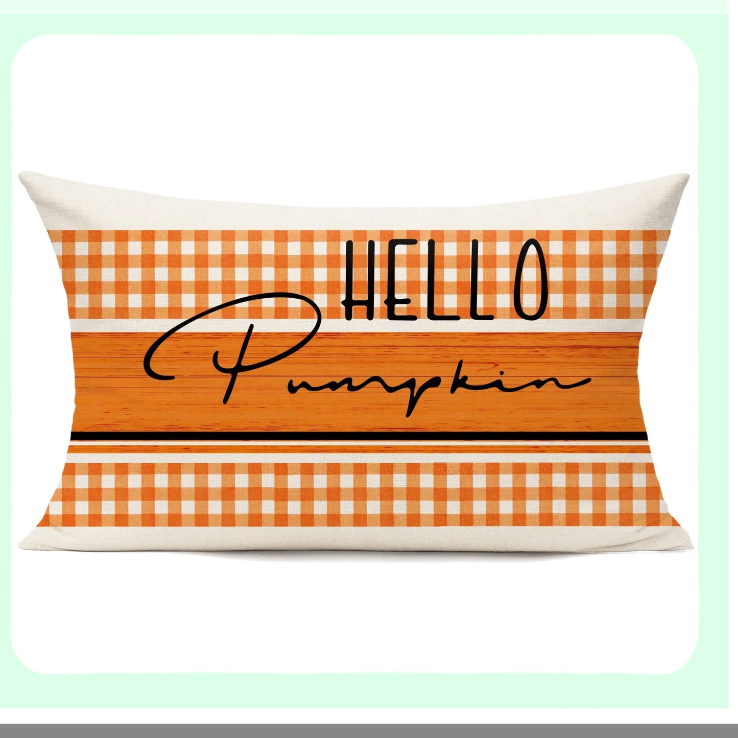 Autumn Harvest Lumbar Pillow Covers - Set of 2 Decorative Cushion Cases for Fall Outdoor Decor, Thanksgiving Home Dcor, Orange Patio Sofa Farm Theme