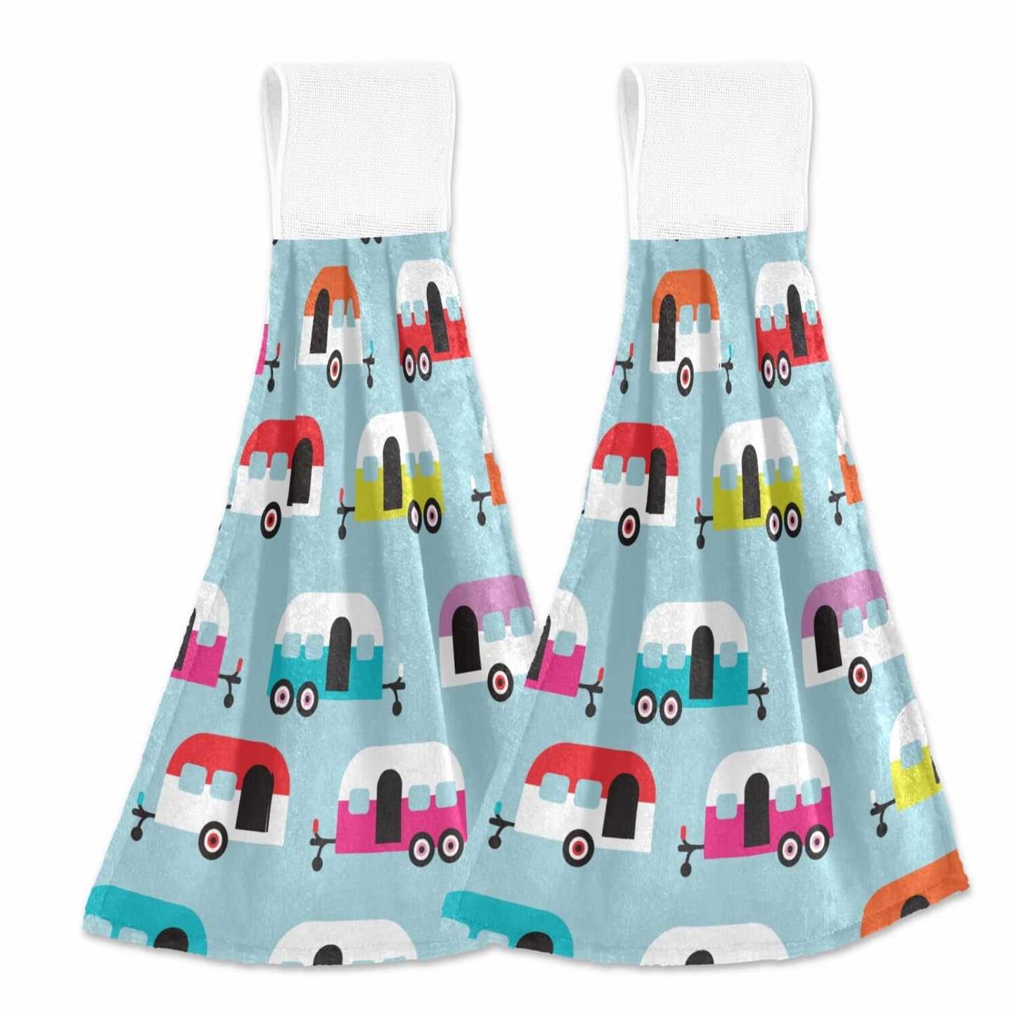 Happy Camper Caravan Hanging Kitchen Towels 2 Pcs